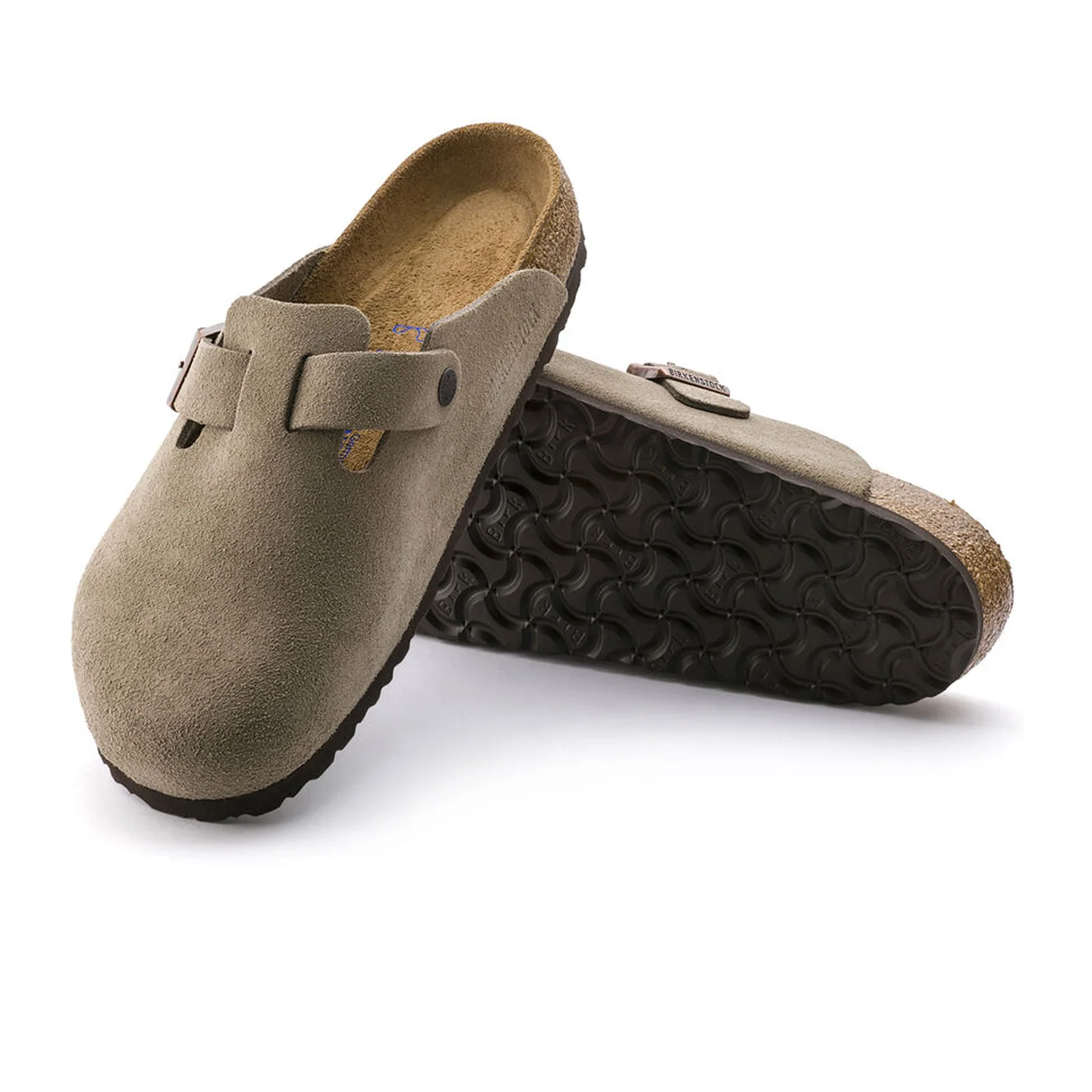 Birkenstock Boston Soft Footbed Narrow Clog (Unisex) - Taupe Suede - Image 3