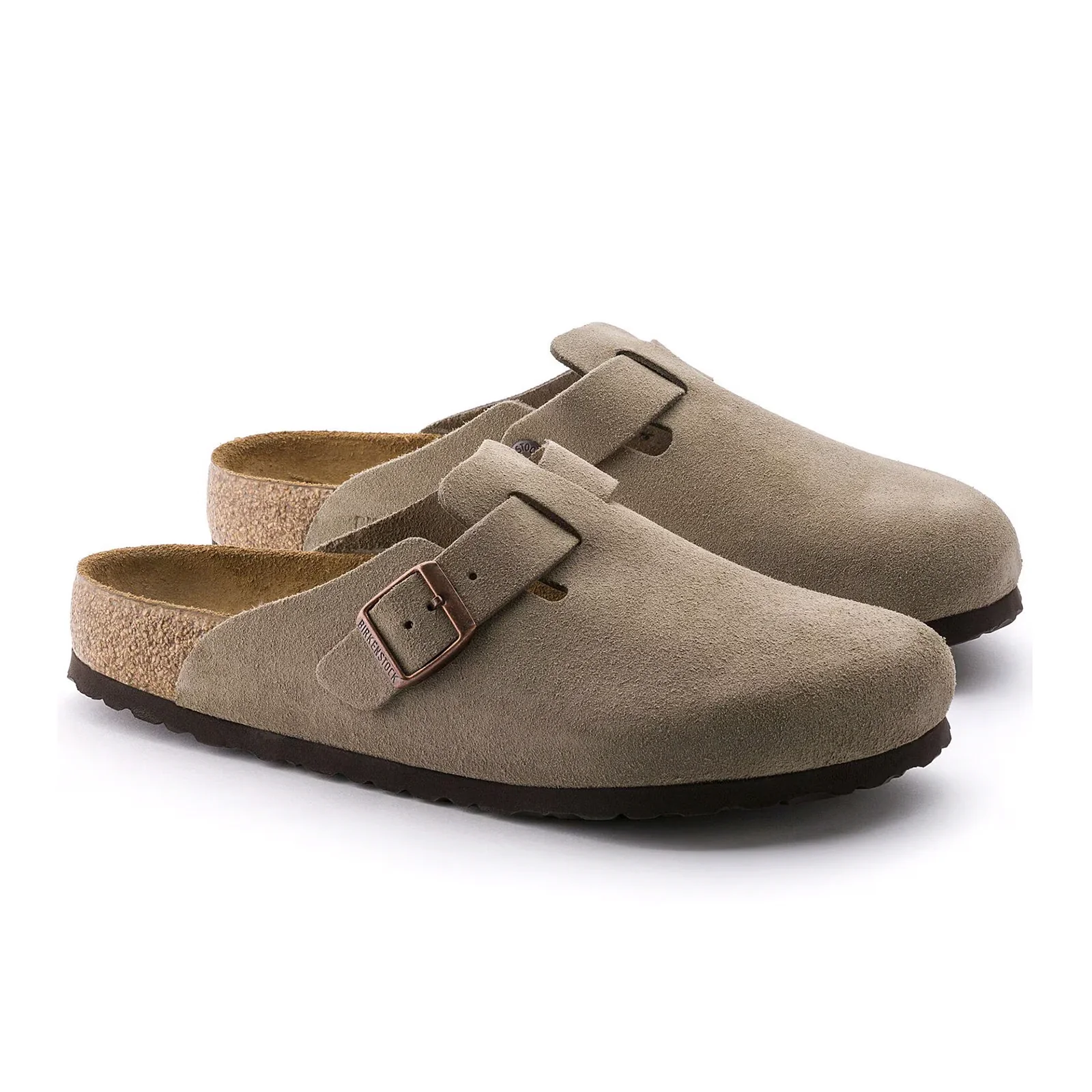 Birkenstock Boston Soft Footbed Narrow Clog (Unisex) - Taupe Suede - Image 4