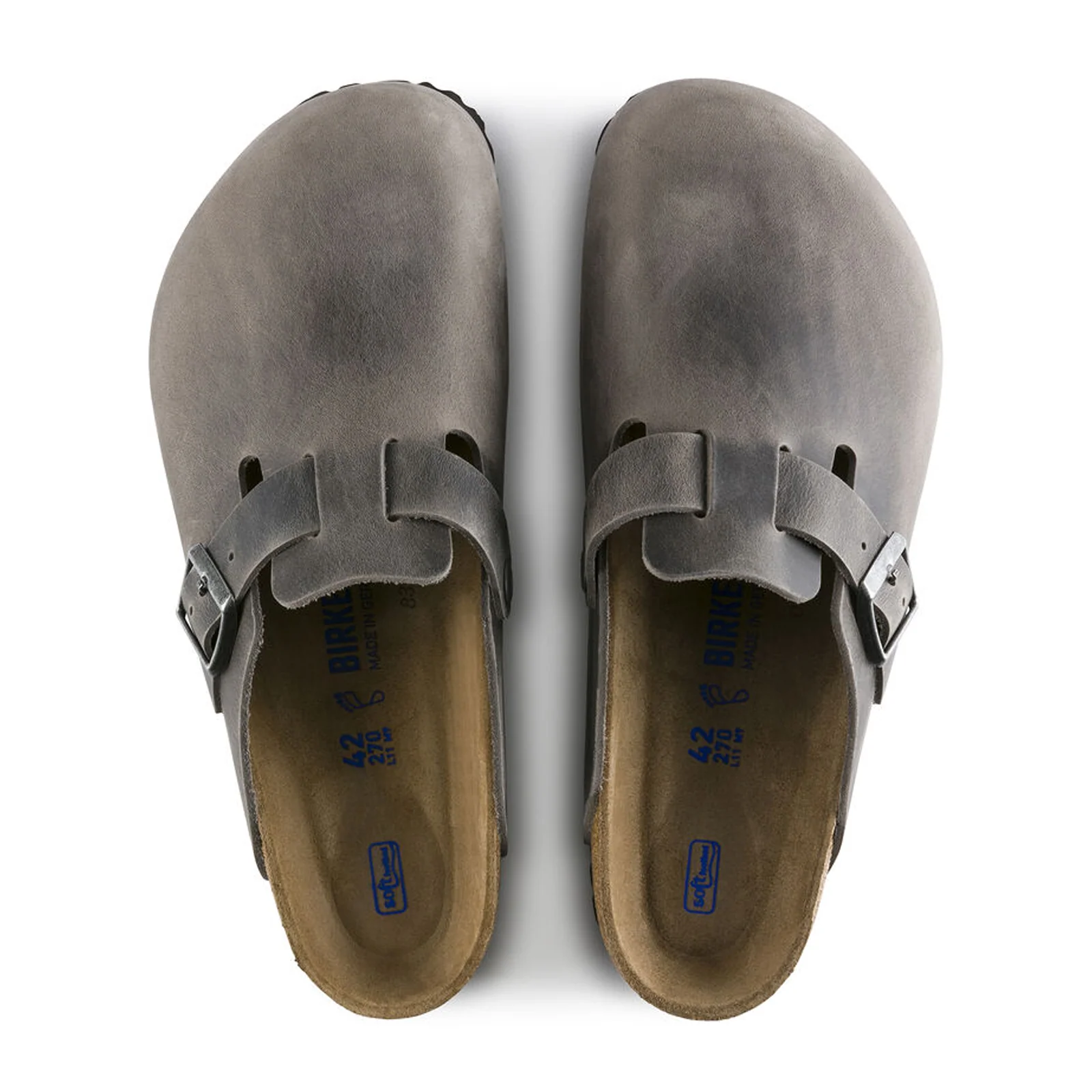 Birkenstock Boston Soft Footbed Narrow Clog (Women) - Iron Oiled Leather - Image 2