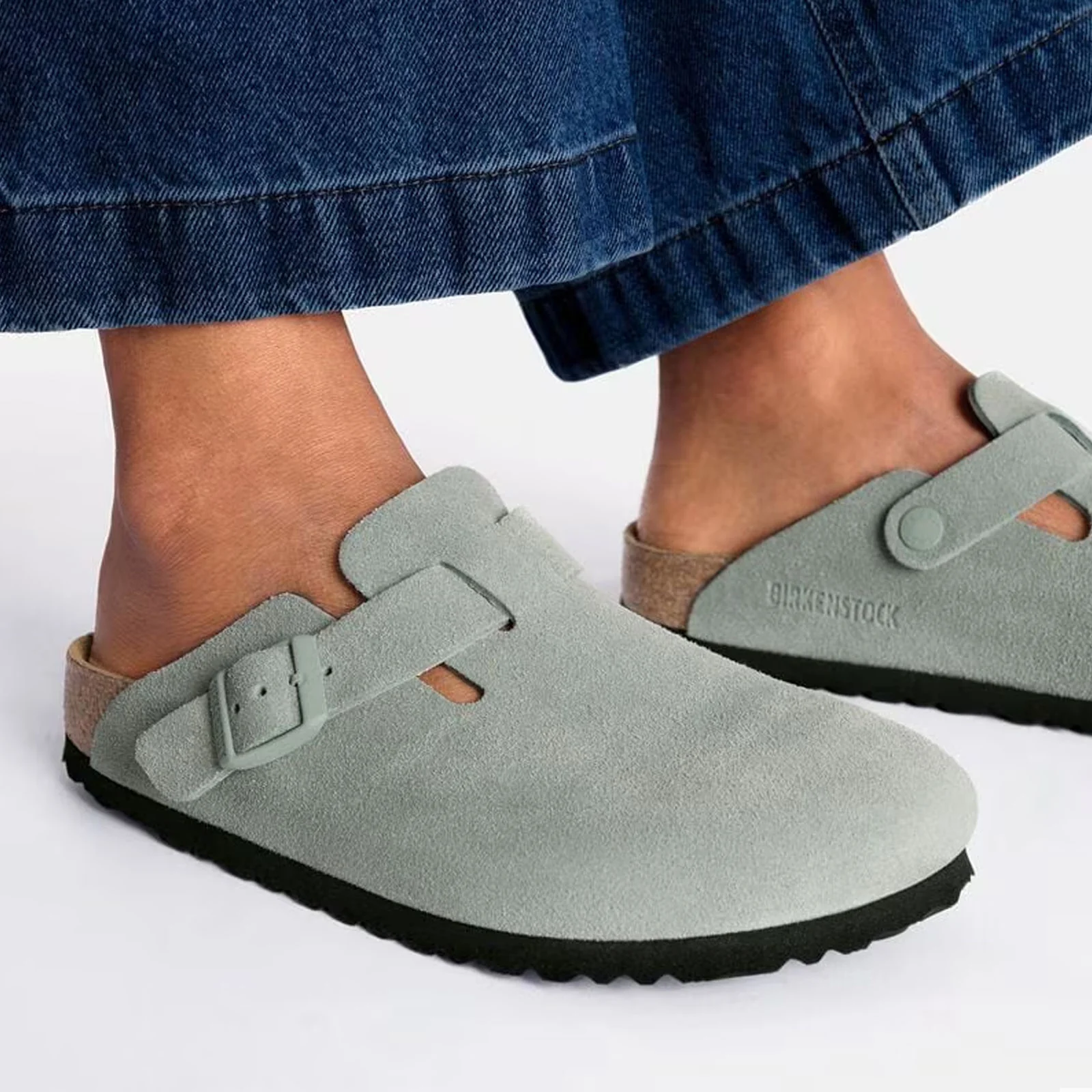 Birkenstock Boston Soft Footbed Narrow Clog (Women) - Pure Sage Suede - Image 6