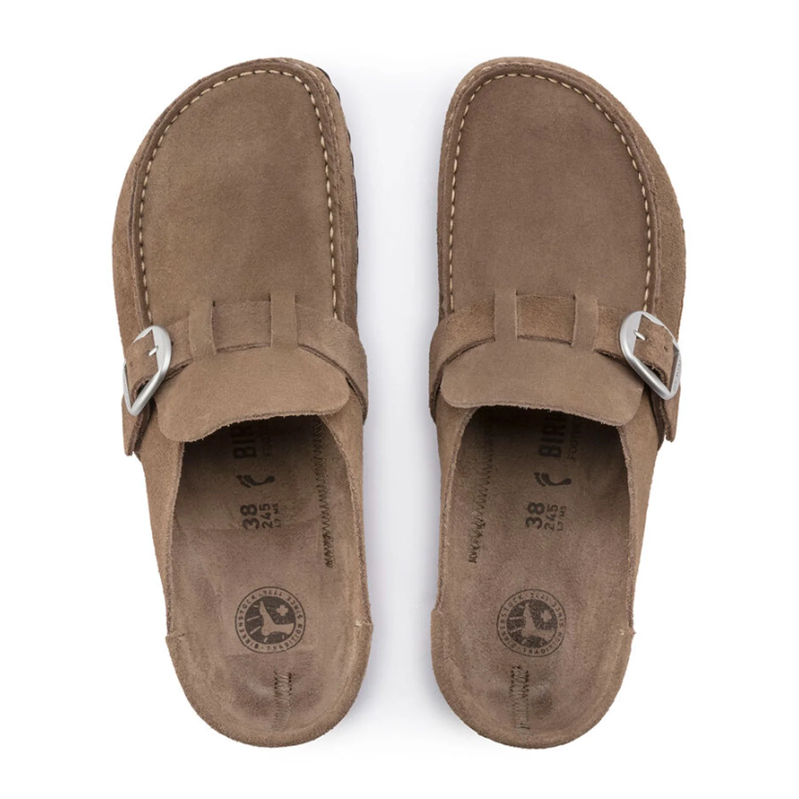 Birkenstock Buckley Clog (Women) - Gray Taupe Suede - Image 2