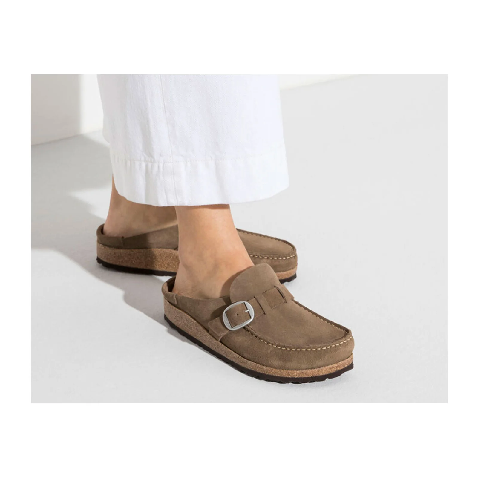 Birkenstock Buckley Clog (Women) - Gray Taupe Suede - Image 5