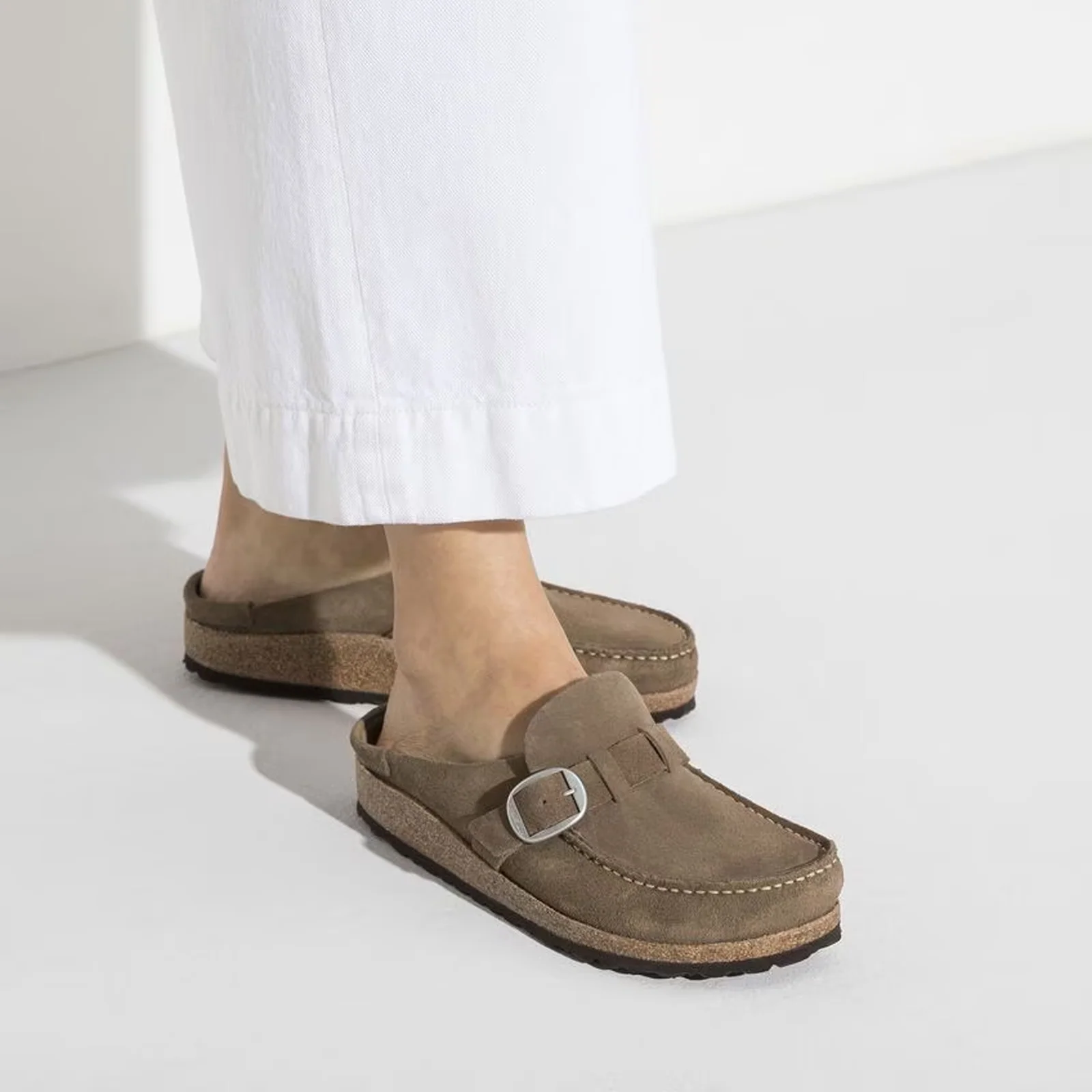 Birkenstock Buckley Narrow Clog (Women) - Gray Taupe Suede - Image 11