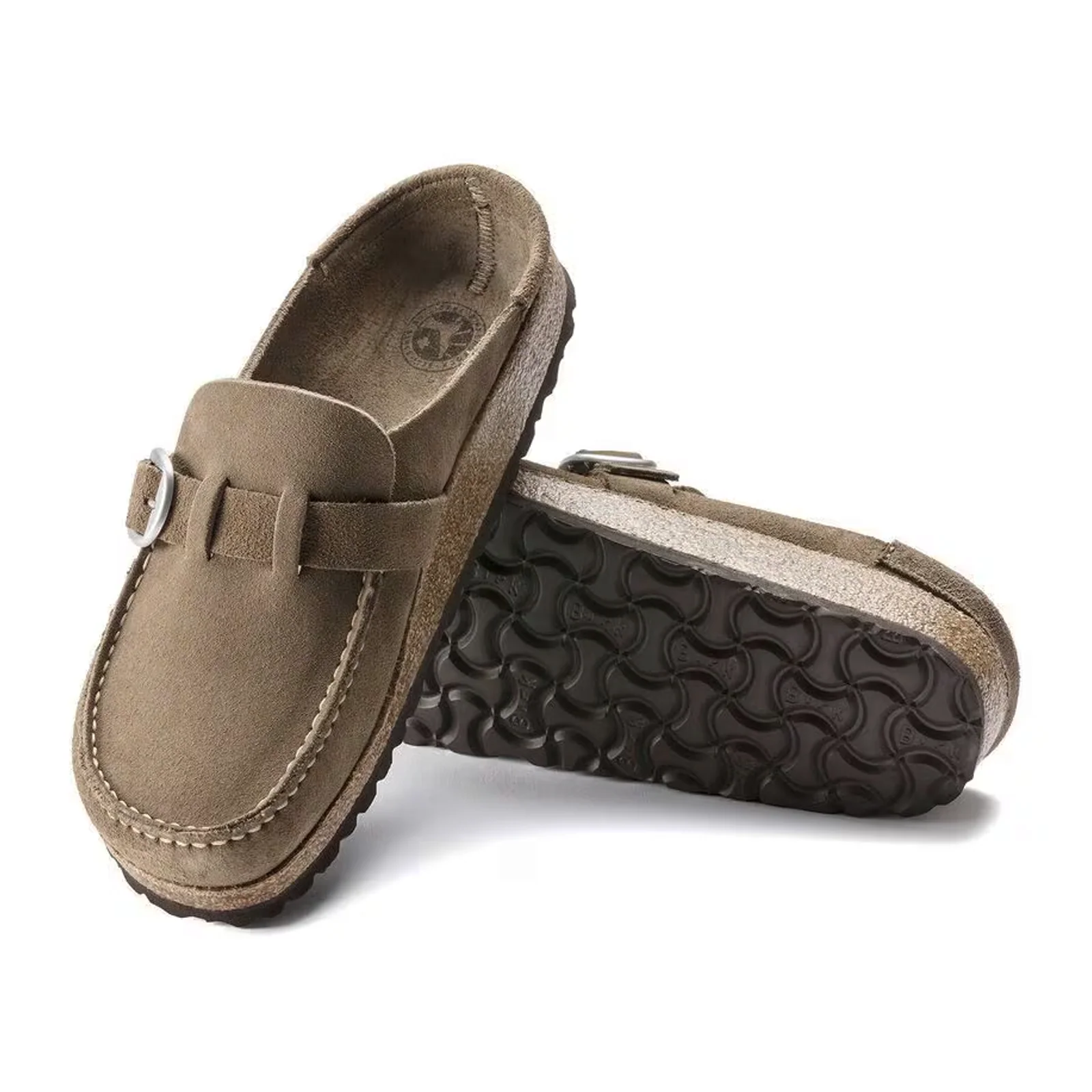 Birkenstock Buckley Narrow Clog (Women) - Gray Taupe Suede - Image 3