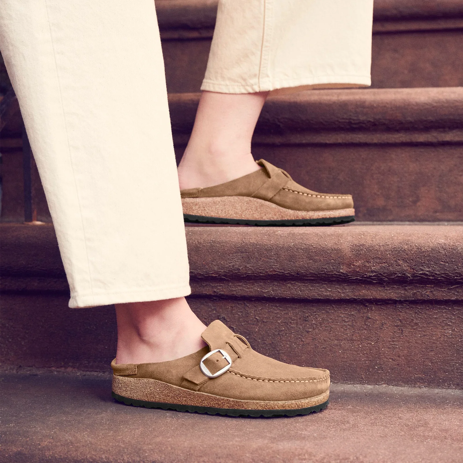 Birkenstock Buckley Narrow Clog (Women) - Gray Taupe Suede - Image 7