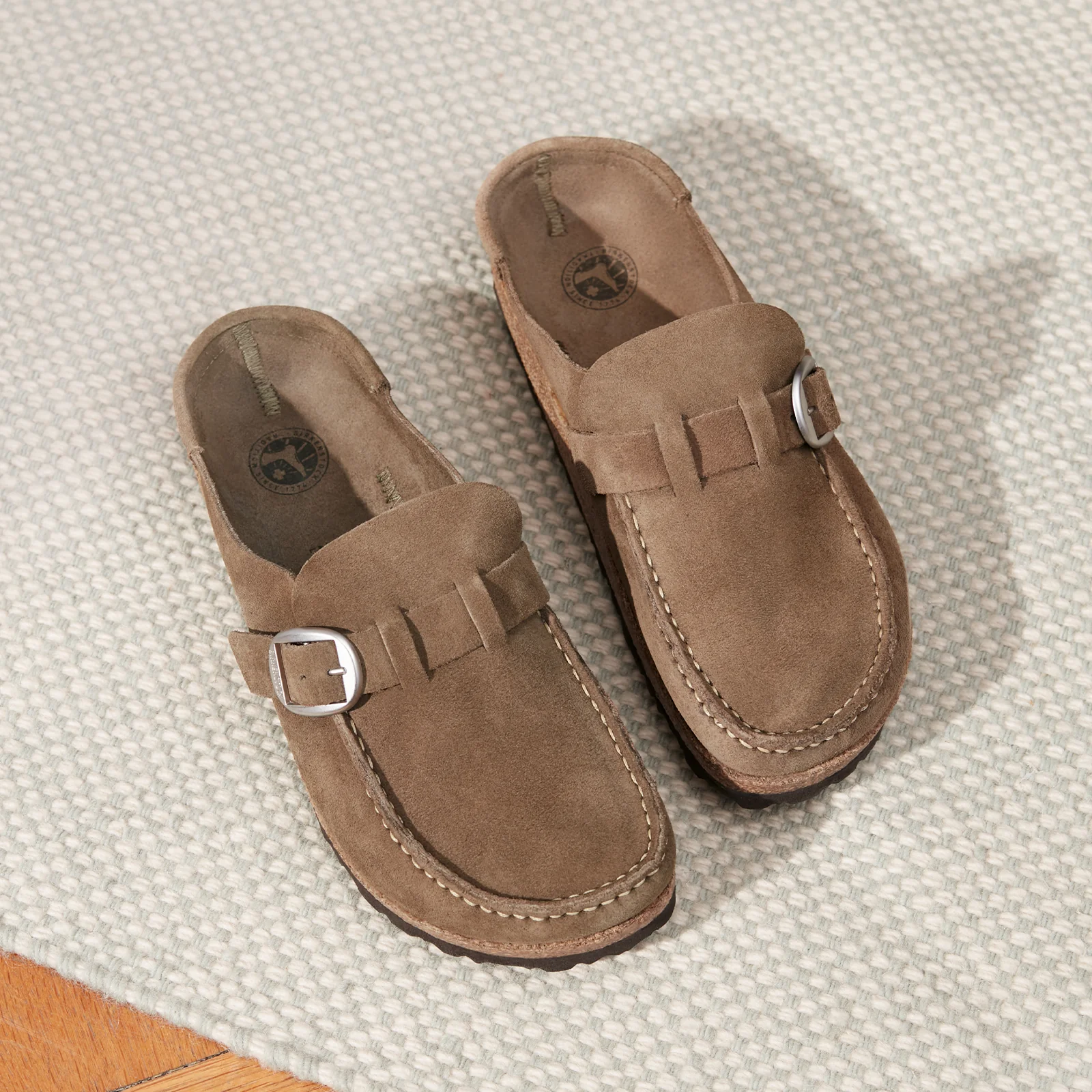 Birkenstock Buckley Narrow Clog (Women) - Gray Taupe Suede - Image 8