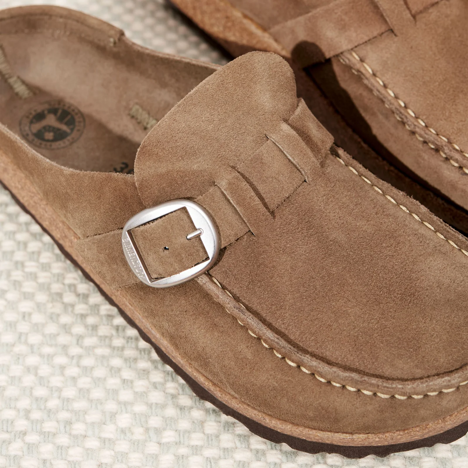 Birkenstock Buckley Narrow Clog (Women) - Gray Taupe Suede - Image 9