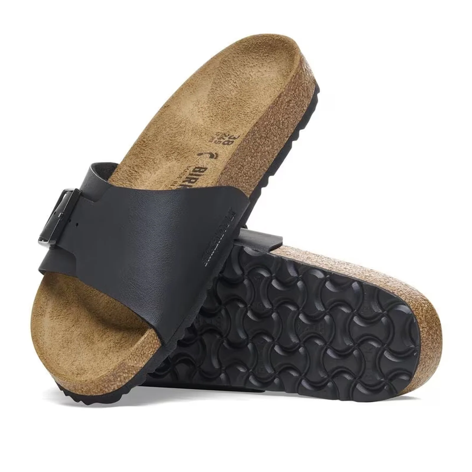 Birkenstock Catalina Narrow Slide Sandal (Women) - Black Birko-Flor - Image 3