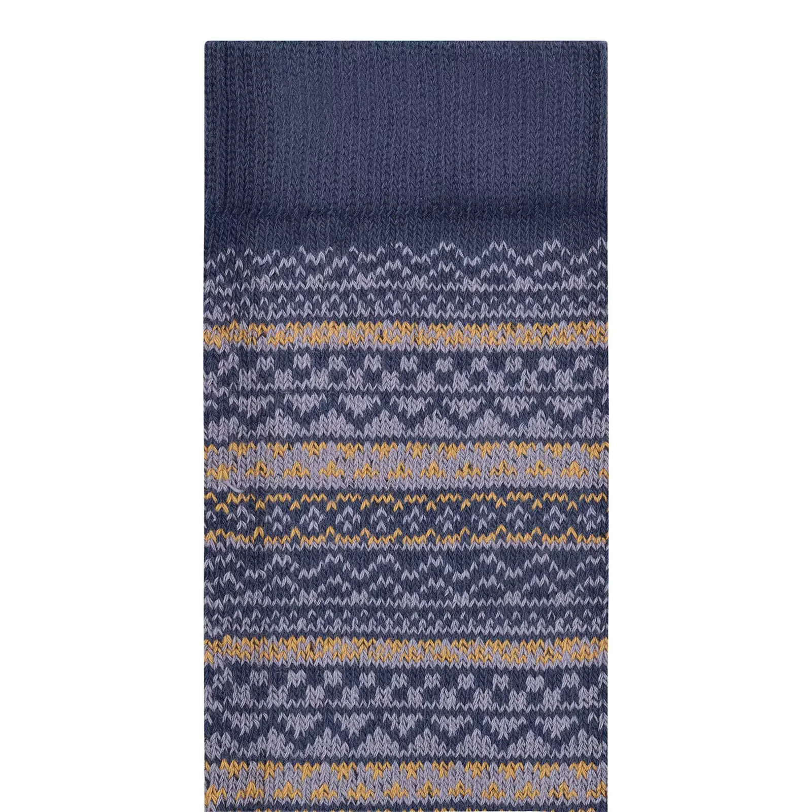 Birkenstock Cotton Pattern Crew Sock (Unisex) - Navy/Faded Purple/Ochre - Image 2