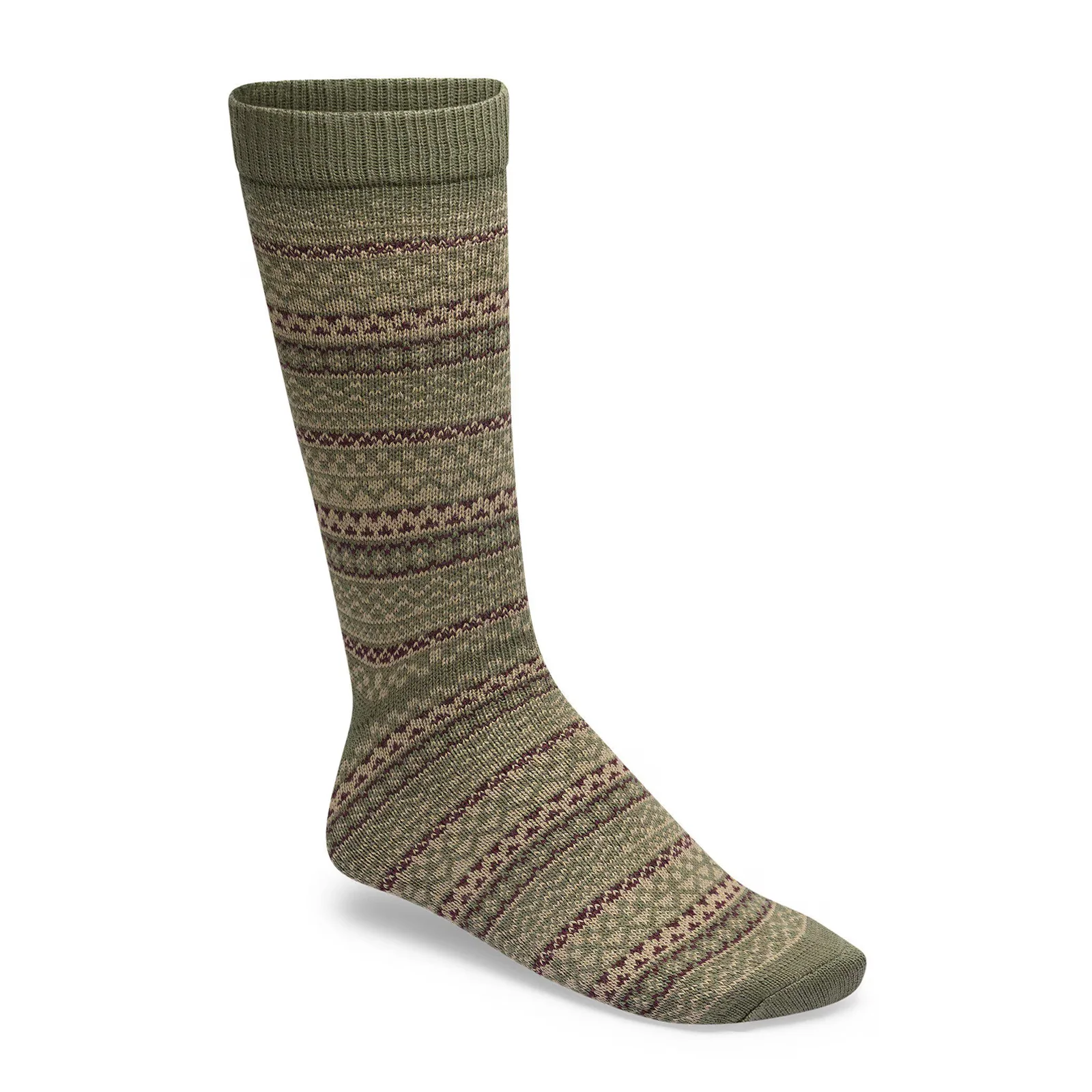 Birkenstock Cotton Pattern Crew Sock (Unisex) - Thyme/Taupe/Zinfandel
