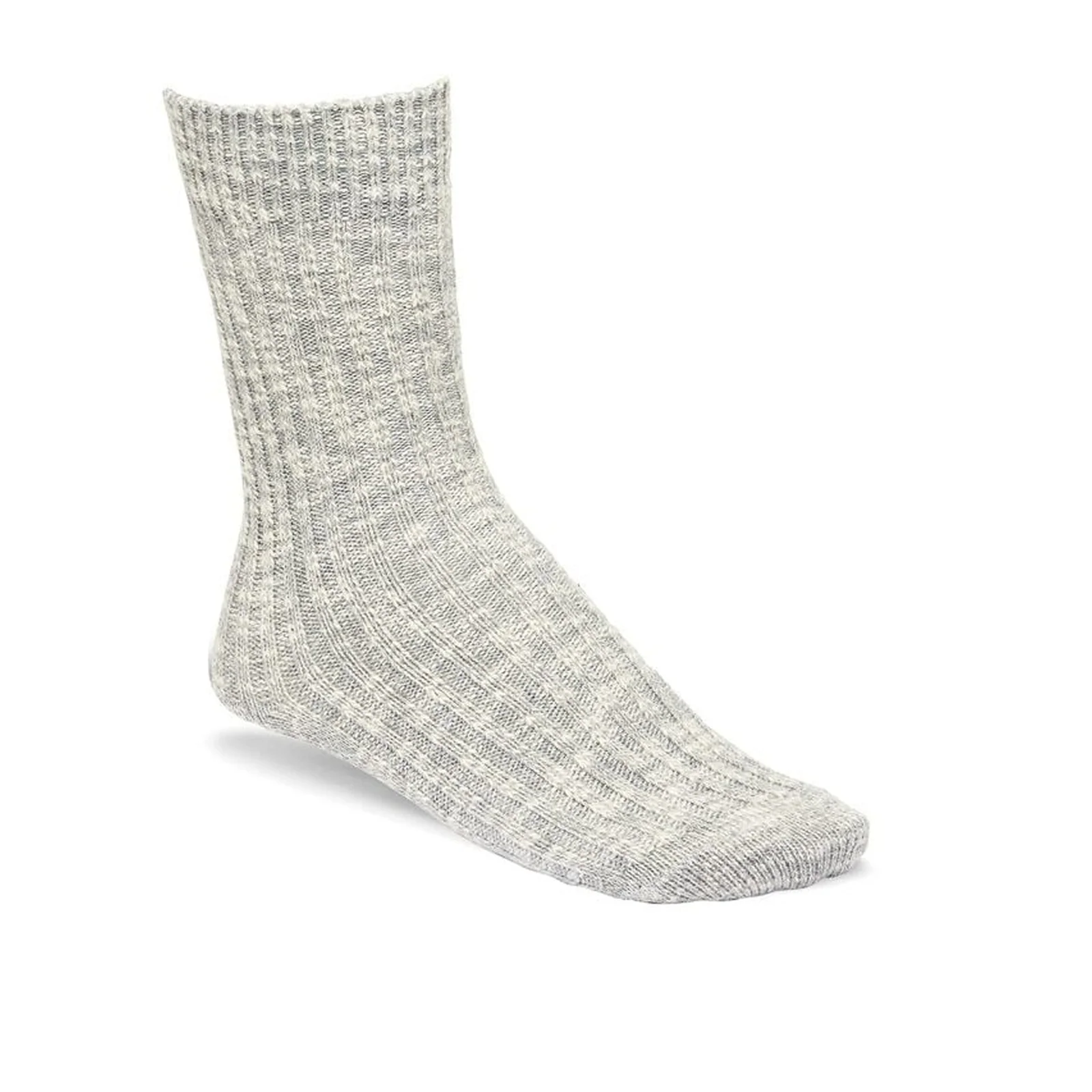 Birkenstock Cotton Slub Crew Sock (Women) - Gray/White