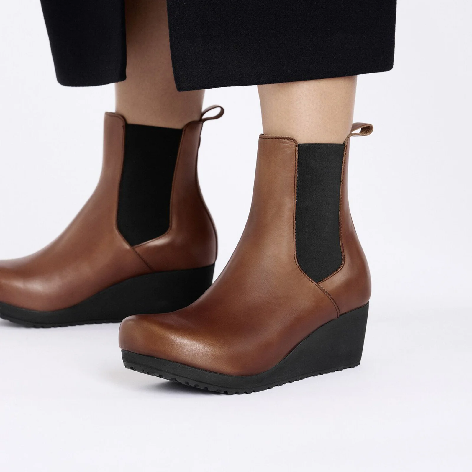 Birkenstock Ebba Narrow Chelsea Wedge Boot (Women) - Cognac Leather - Image 7