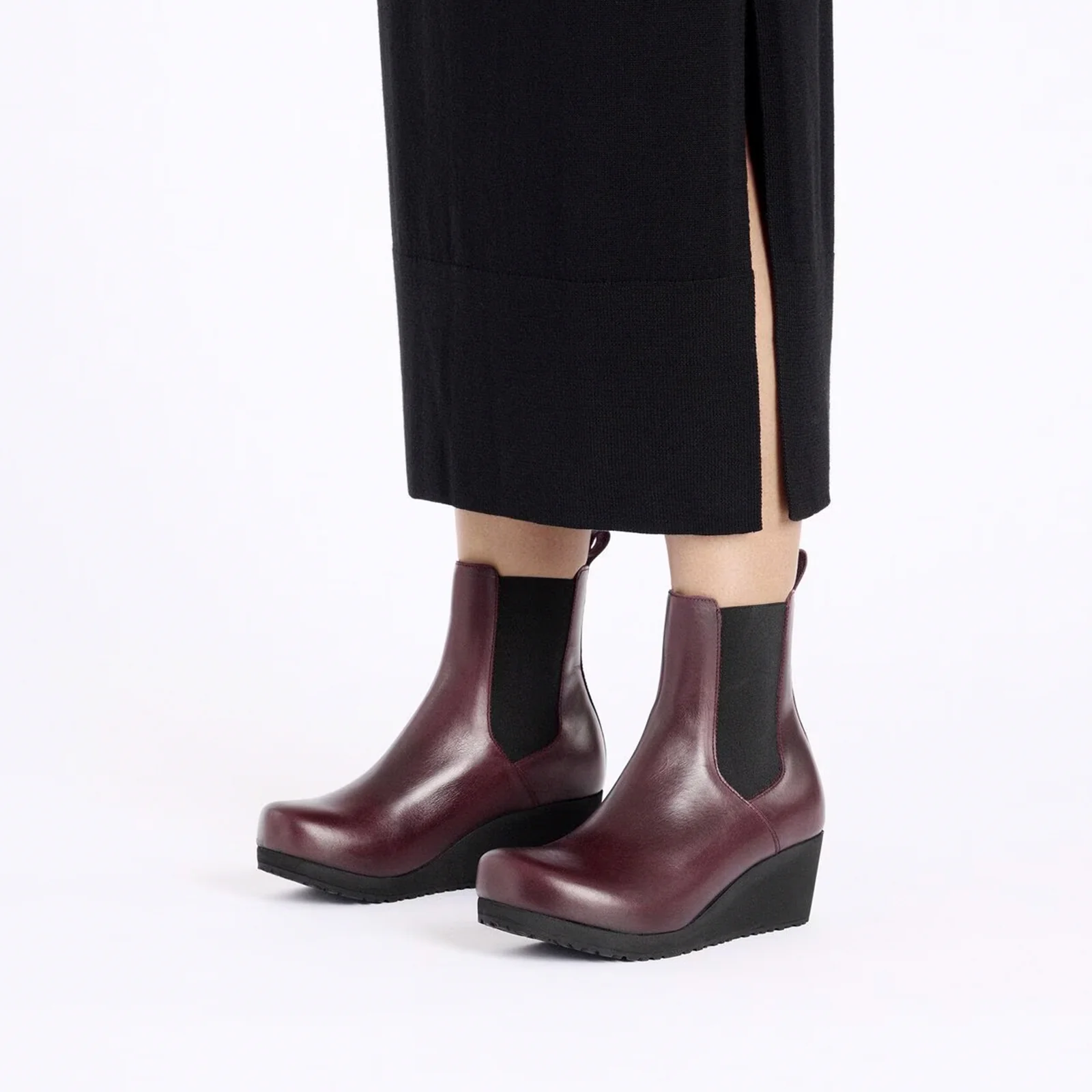 Birkenstock Ebba Narrow Chelsea Wedge Boot (Women) - Zinfandel Leather - Image 7