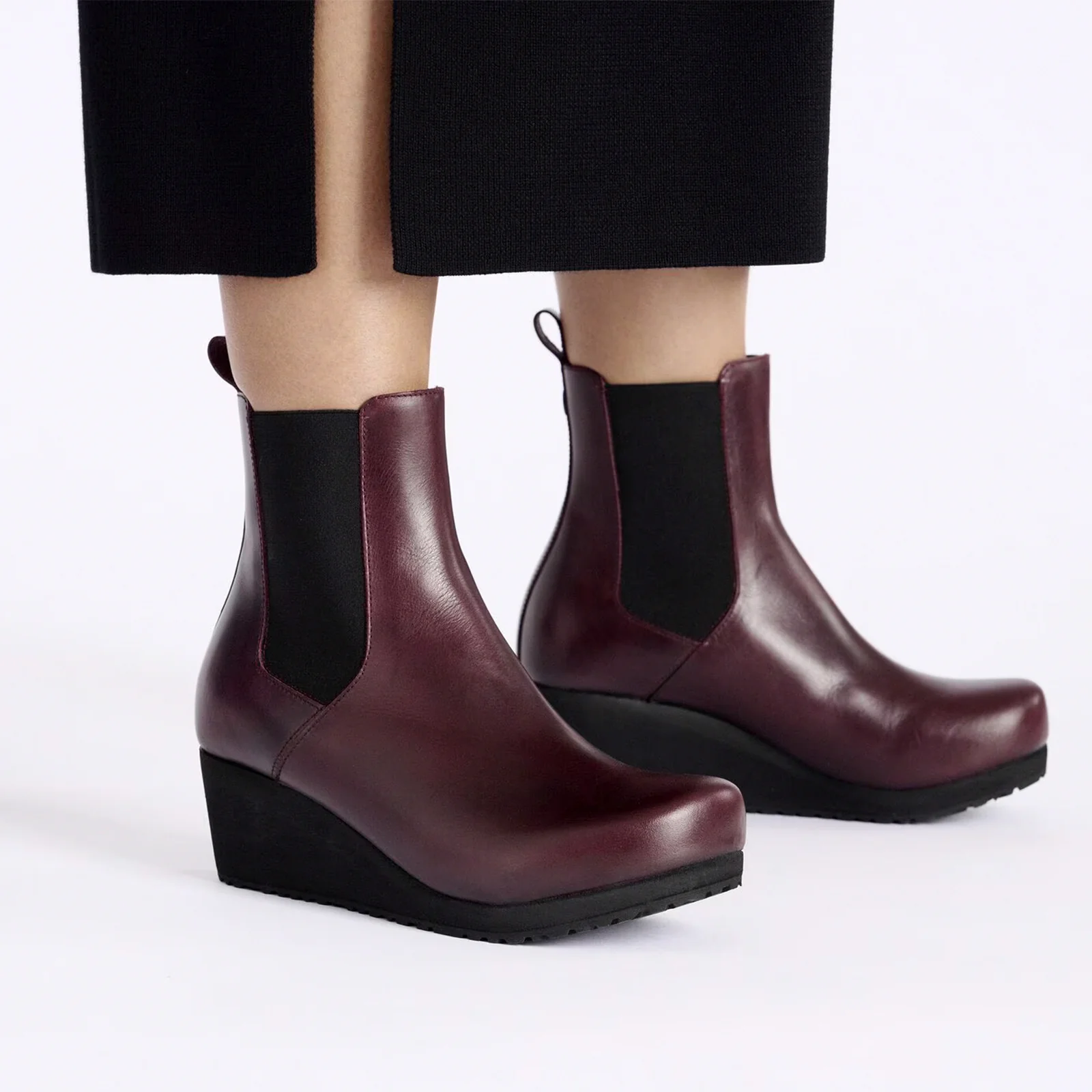 Birkenstock Ebba Narrow Chelsea Wedge Boot (Women) - Zinfandel Leather - Image 8