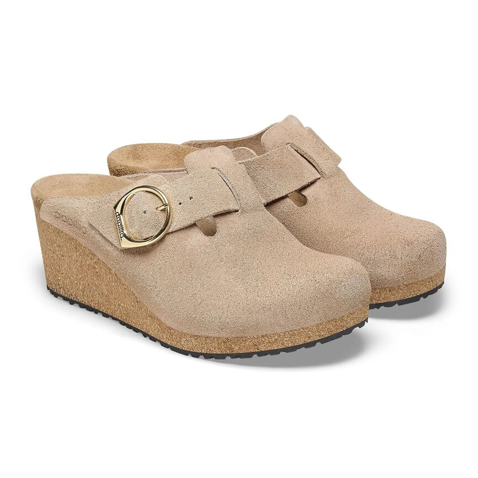 Birkenstock Fanny Ring-Buckle Narrow Wedge Clog (Women) - Warm Sand Suede - Image 4