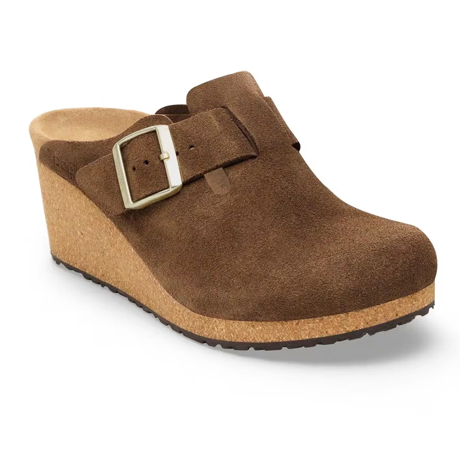 Birkenstock Fanny Narrow Wedge Clog (Women) - Dark Tea Suede