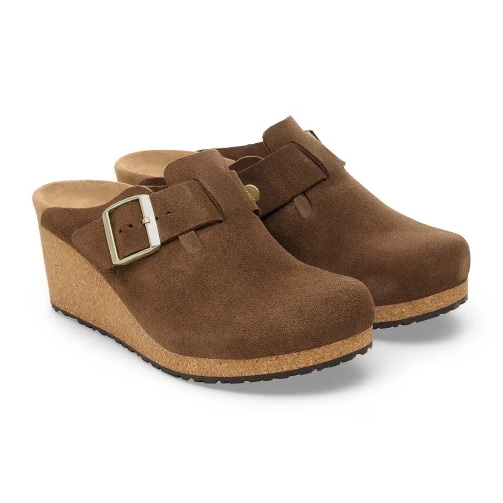 Birkenstock Fanny Narrow Wedge Clog (Women) - Dark Tea Suede - Image 4