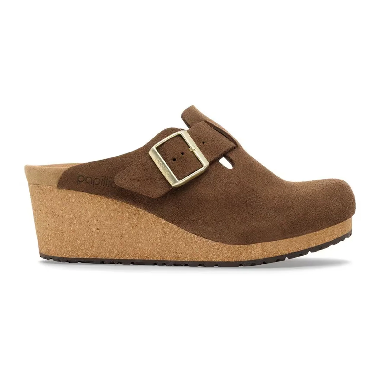 Birkenstock Fanny Narrow Wedge Clog (Women) - Dark Tea Suede - Image 5