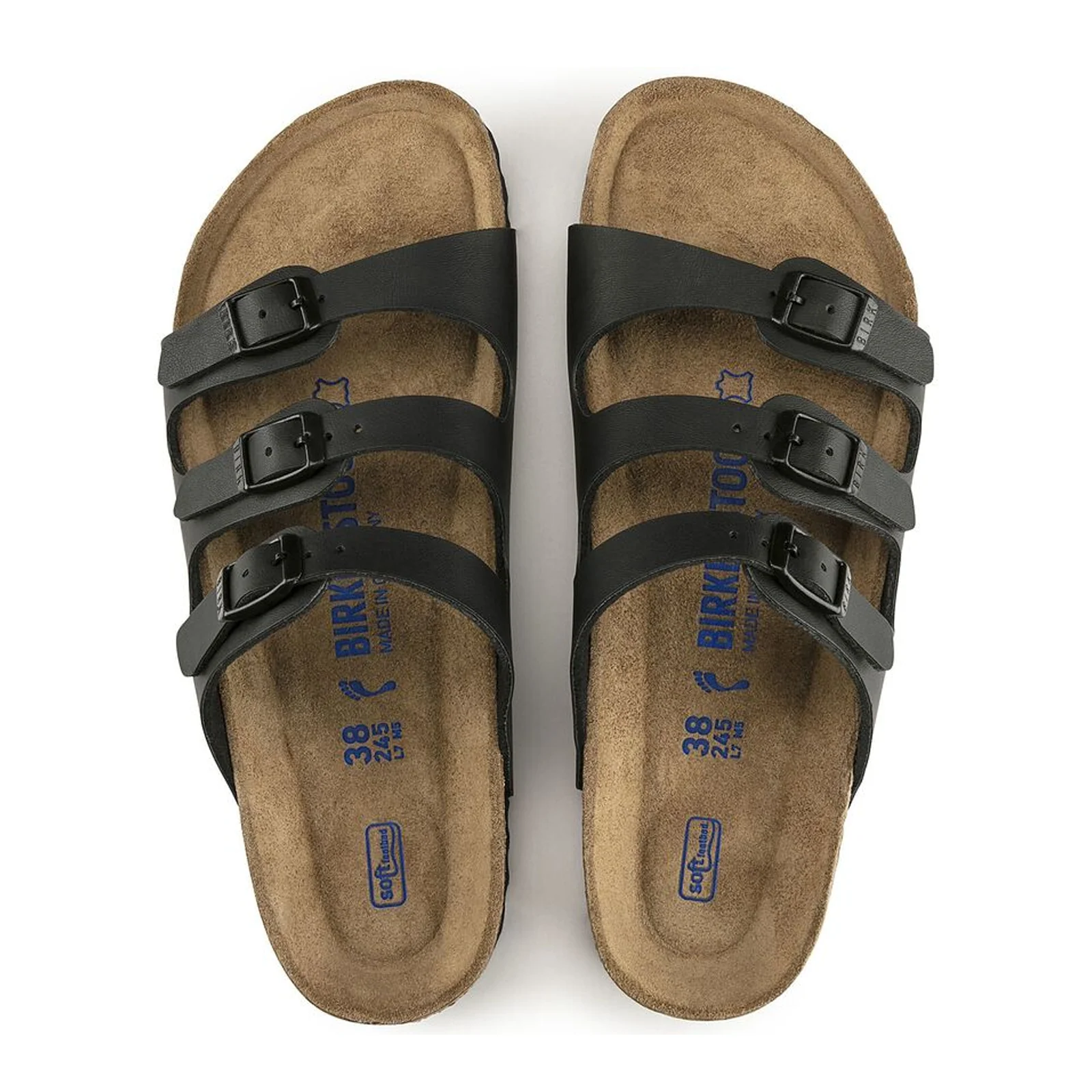 Birkenstock Florida Soft Footbed Narrow Slide Sandal (Women) - Black Birko-Flor - Image 2