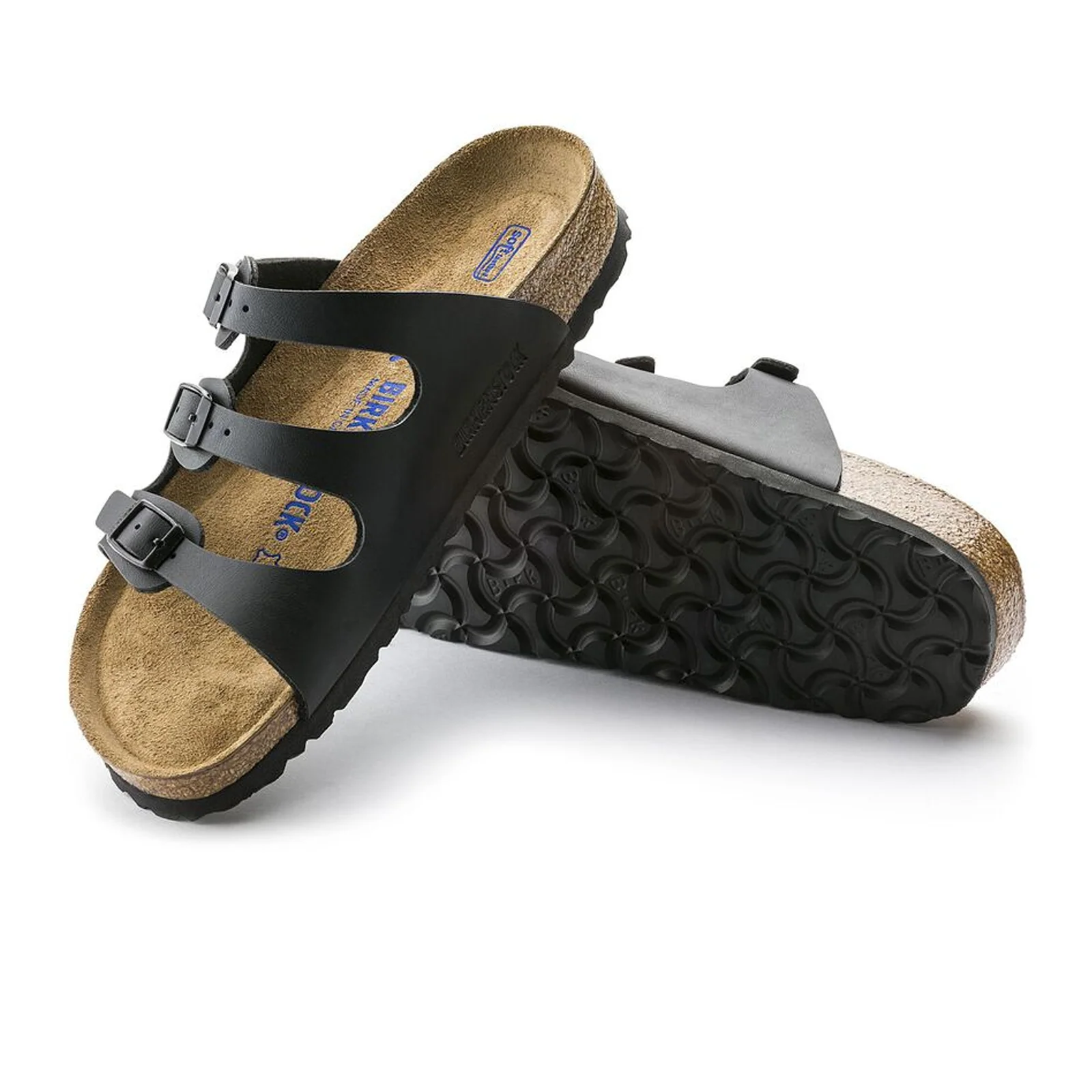 Birkenstock Florida Soft Footbed Narrow Slide Sandal (Women) - Black Birko-Flor - Image 3