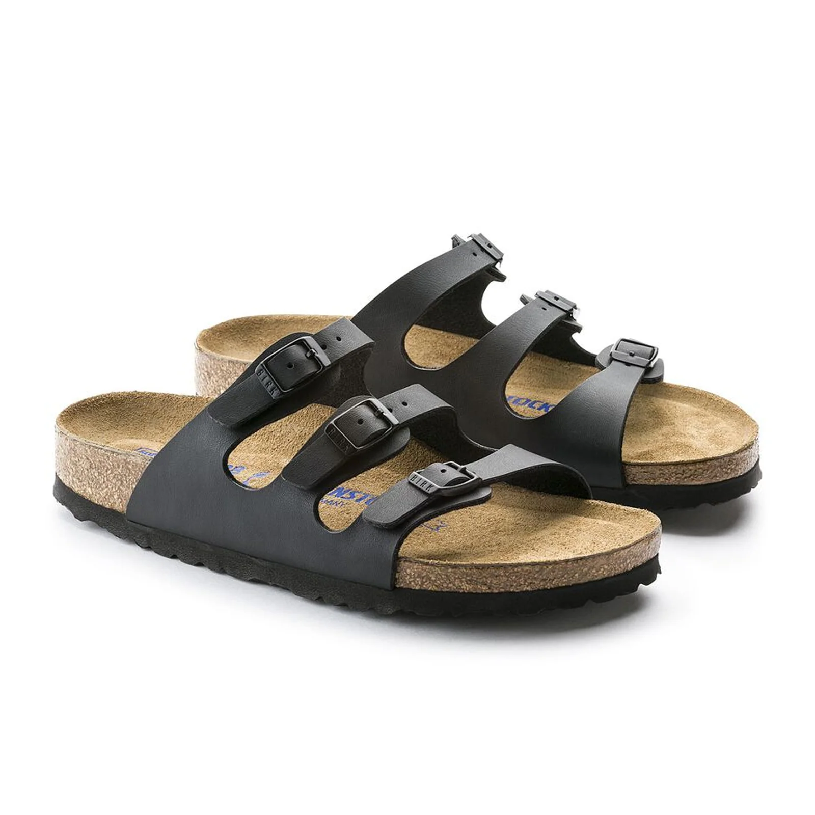 Birkenstock Florida Soft Footbed Narrow Slide Sandal (Women) - Black Birko-Flor - Image 4
