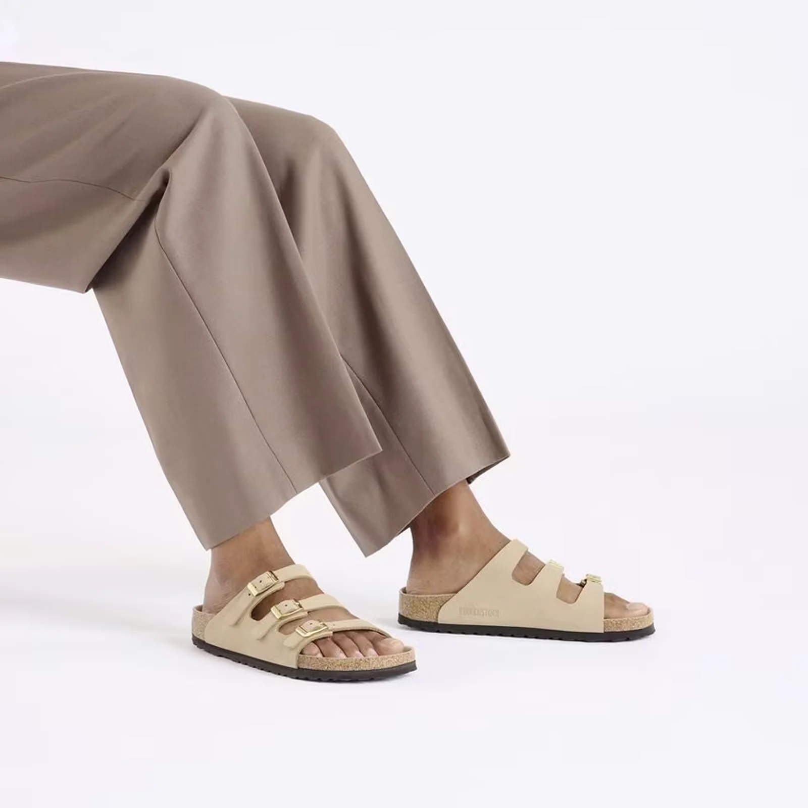 Birkenstock Florida Hex Slide Sandal (Women) - Sandcastle Nubuck - Image 6