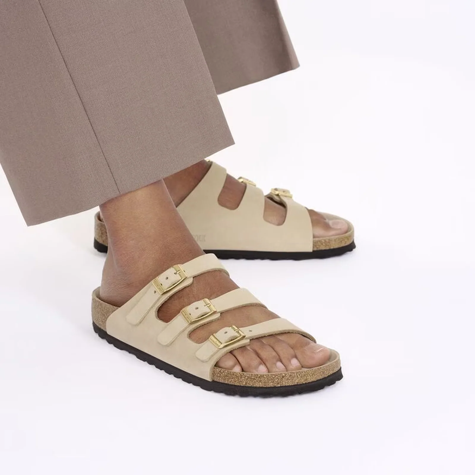 Birkenstock Florida Hex Slide Sandal (Women) - Sandcastle Nubuck - Image 7