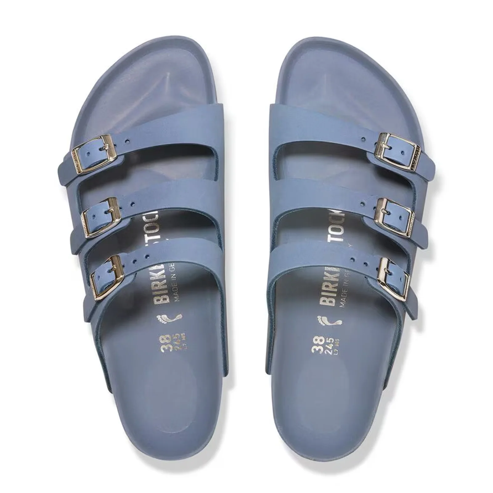 Birkenstock Florida Hex Slide Sandal (Women) - Stone Blue Nubuck - Image 2
