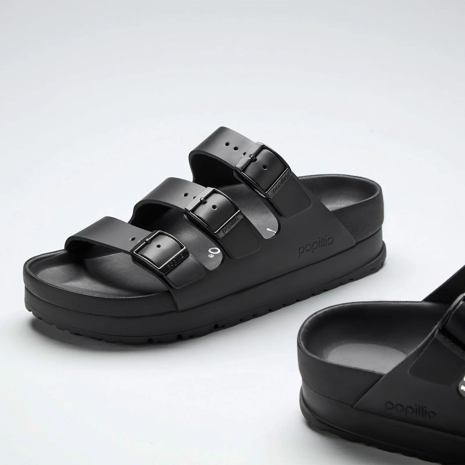 Birkenstock Florida III Exquisite Platform Slide Sandal (Women) - Black Leather - Image 3
