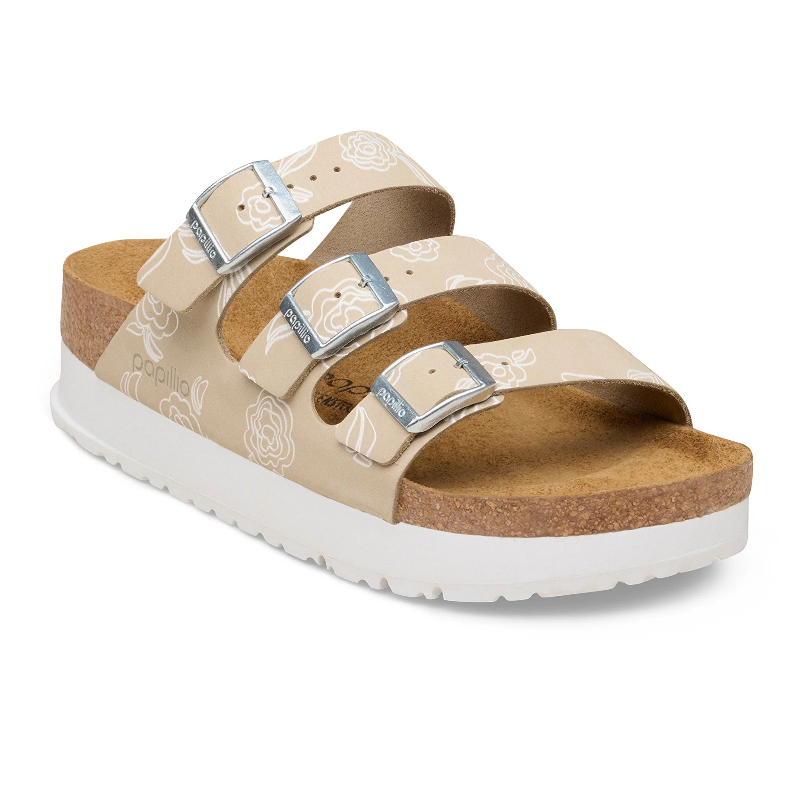 Birkenstock Florida III Flex Platform Slide Sandal (Women) - Oyster Flowers Nubuck