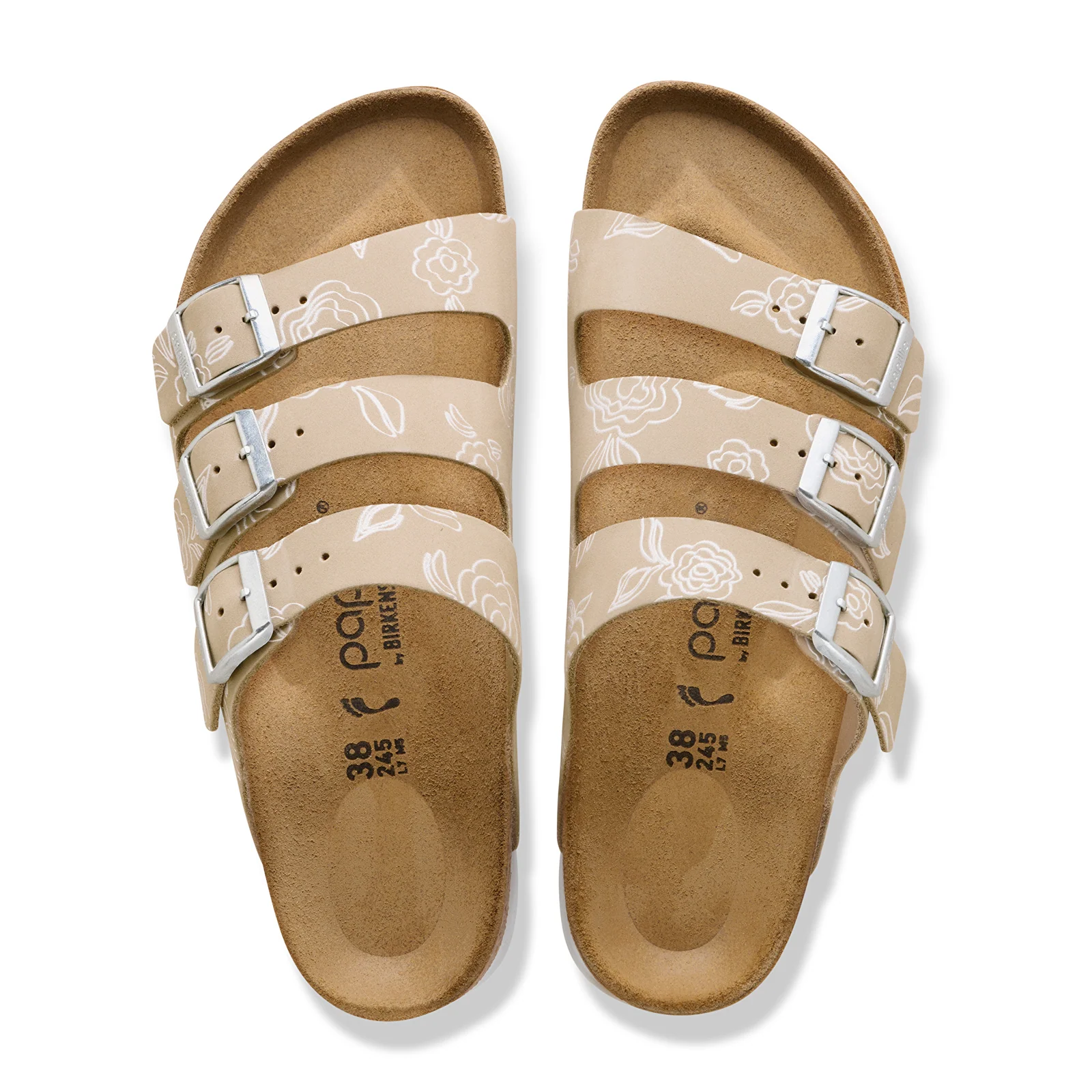 Birkenstock Florida III Flex Platform Slide Sandal (Women) - Oyster Flowers Nubuck - Image 2
