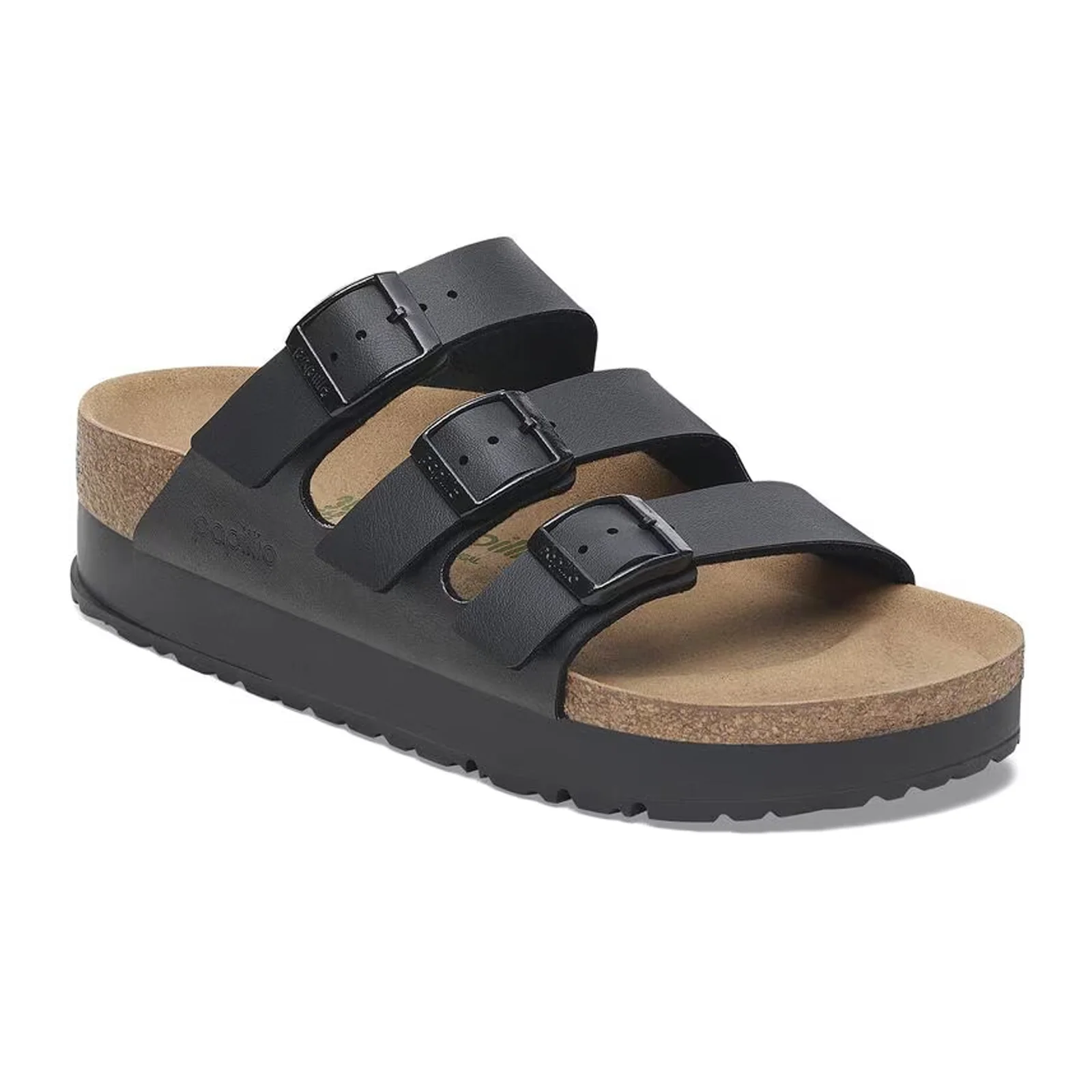 Birkenstock Florida III Vegan Platform Slide Sandal (Women) - Black Birko-Flor