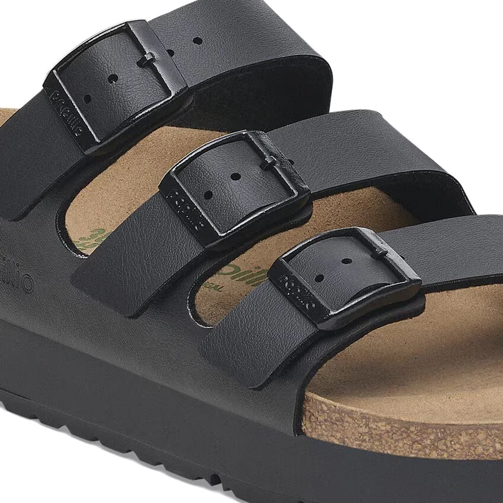 Birkenstock Florida III Vegan Platform Slide Sandal (Women) - Black Birko-Flor - Image 5