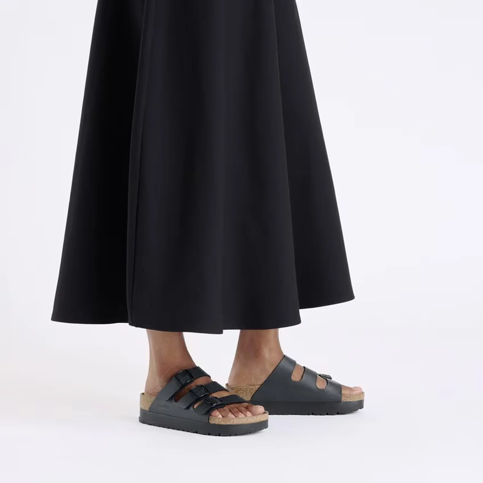 Birkenstock Florida III Vegan Platform Slide Sandal (Women) - Black Birko-Flor - Image 6