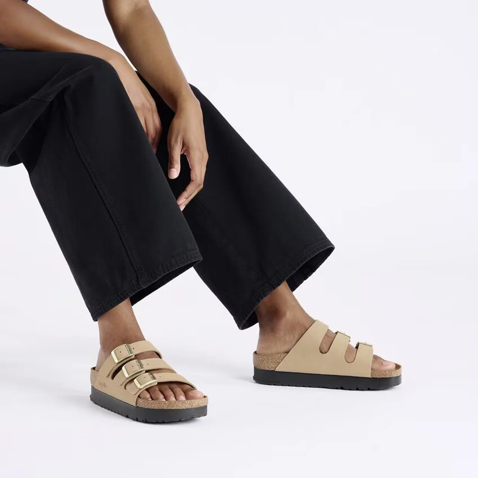 Birkenstock Florida III Platform Slide Sandal (Women) - Sandcastle Nubuck - Image 6
