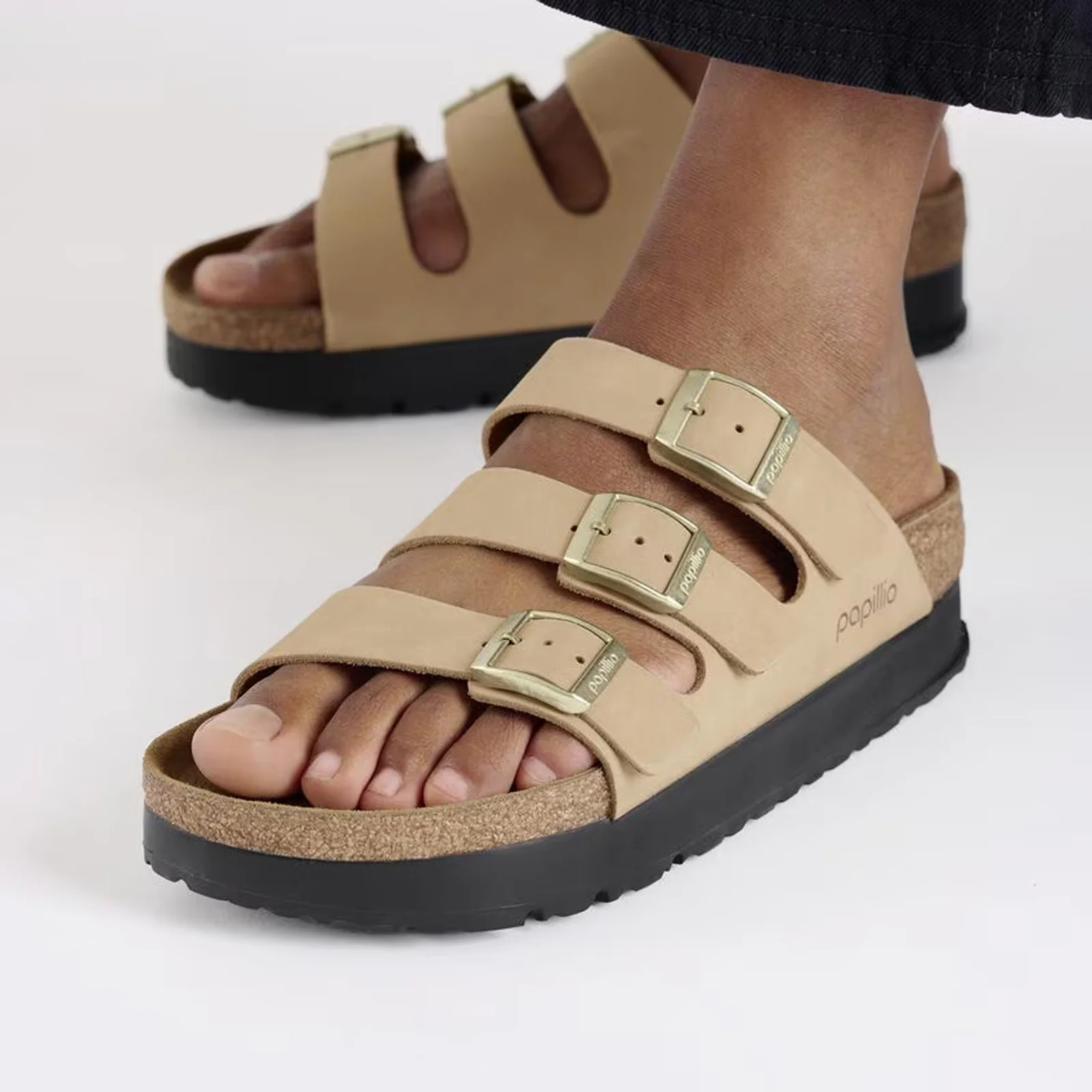 Birkenstock Florida III Platform Slide Sandal (Women) - Sandcastle Nubuck - Image 7