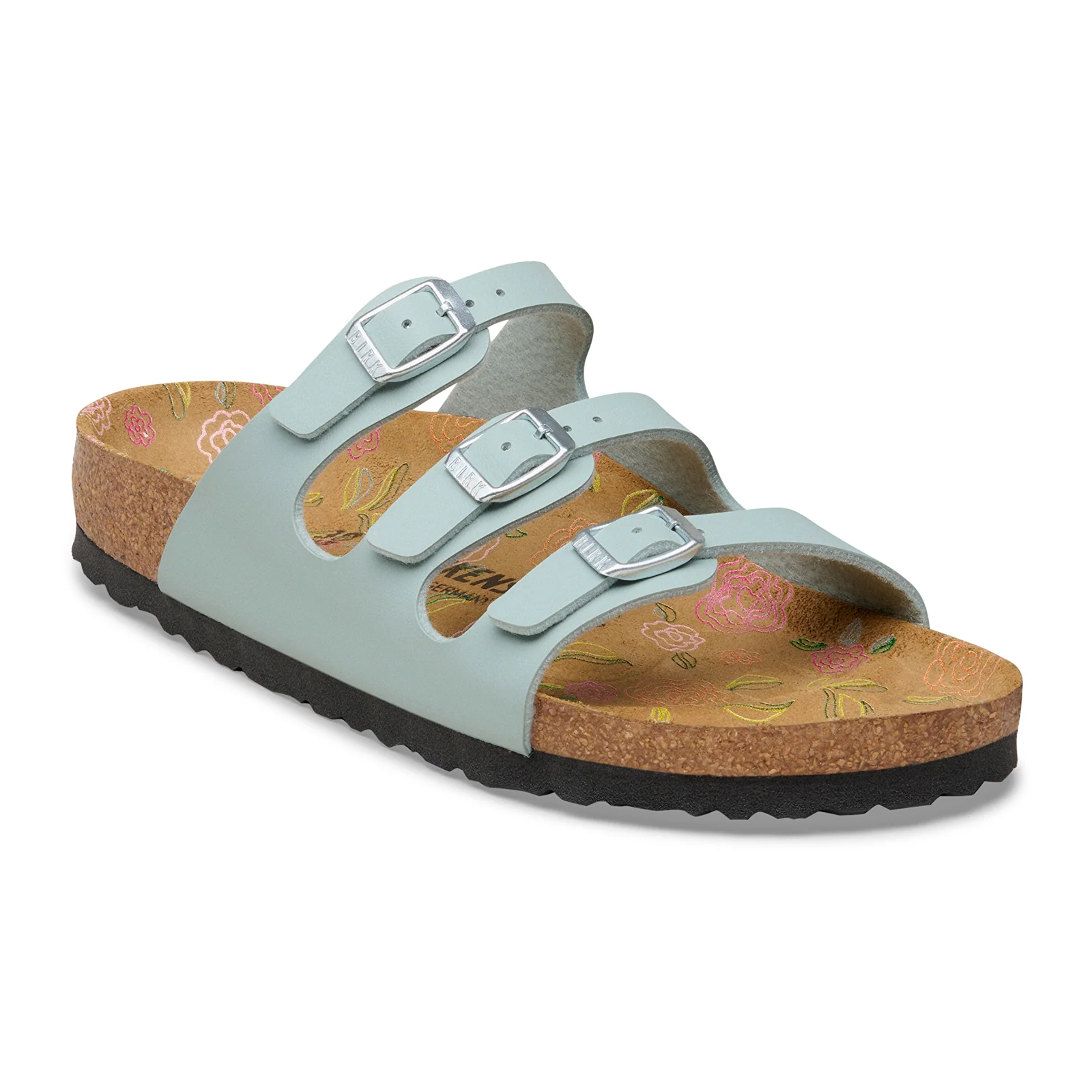 Birkenstock Florida Slide Sandal (Women) - Flowers Pure Sage Birko-Flor