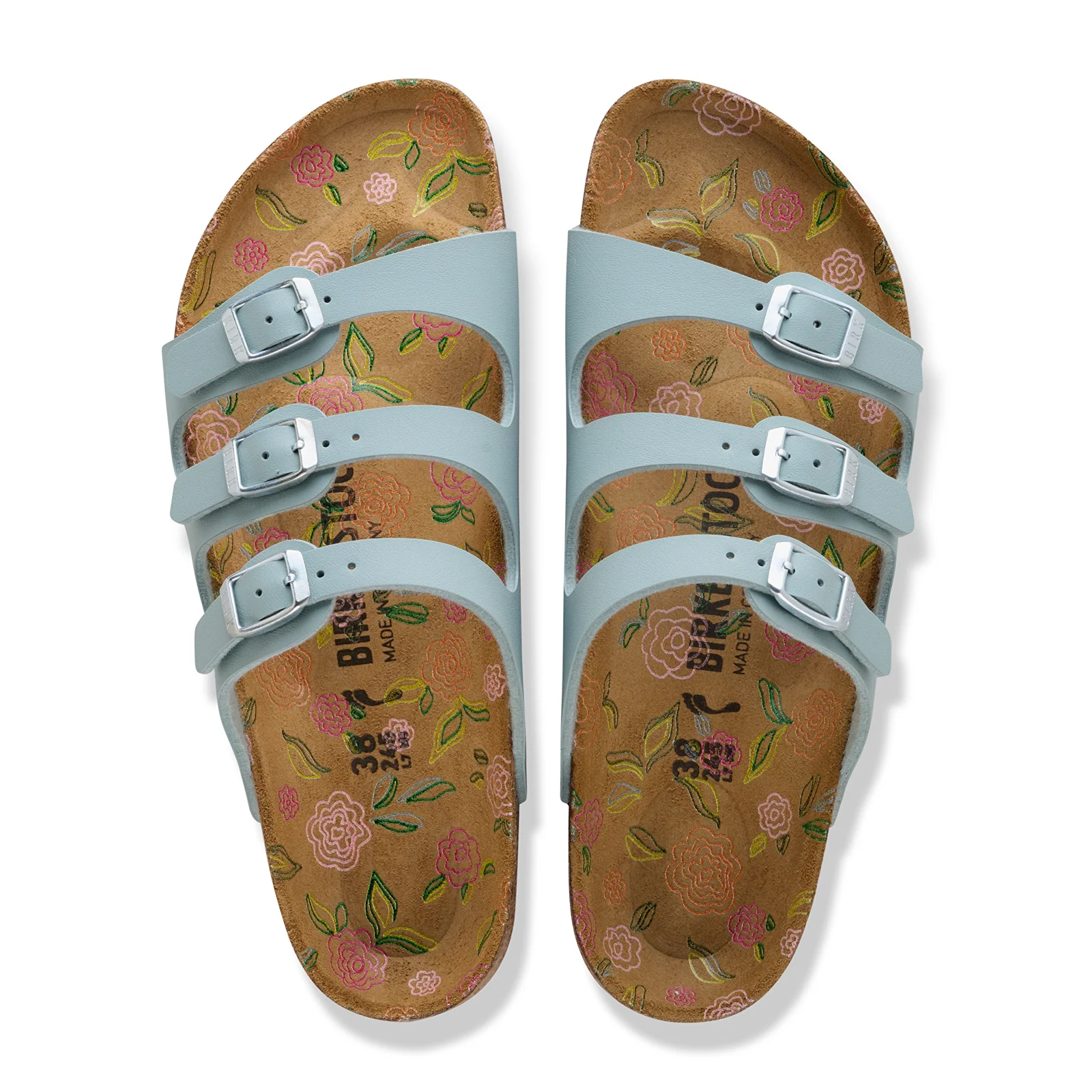 Birkenstock Florida Slide Sandal (Women) - Flowers Pure Sage Birko-Flor - Image 2