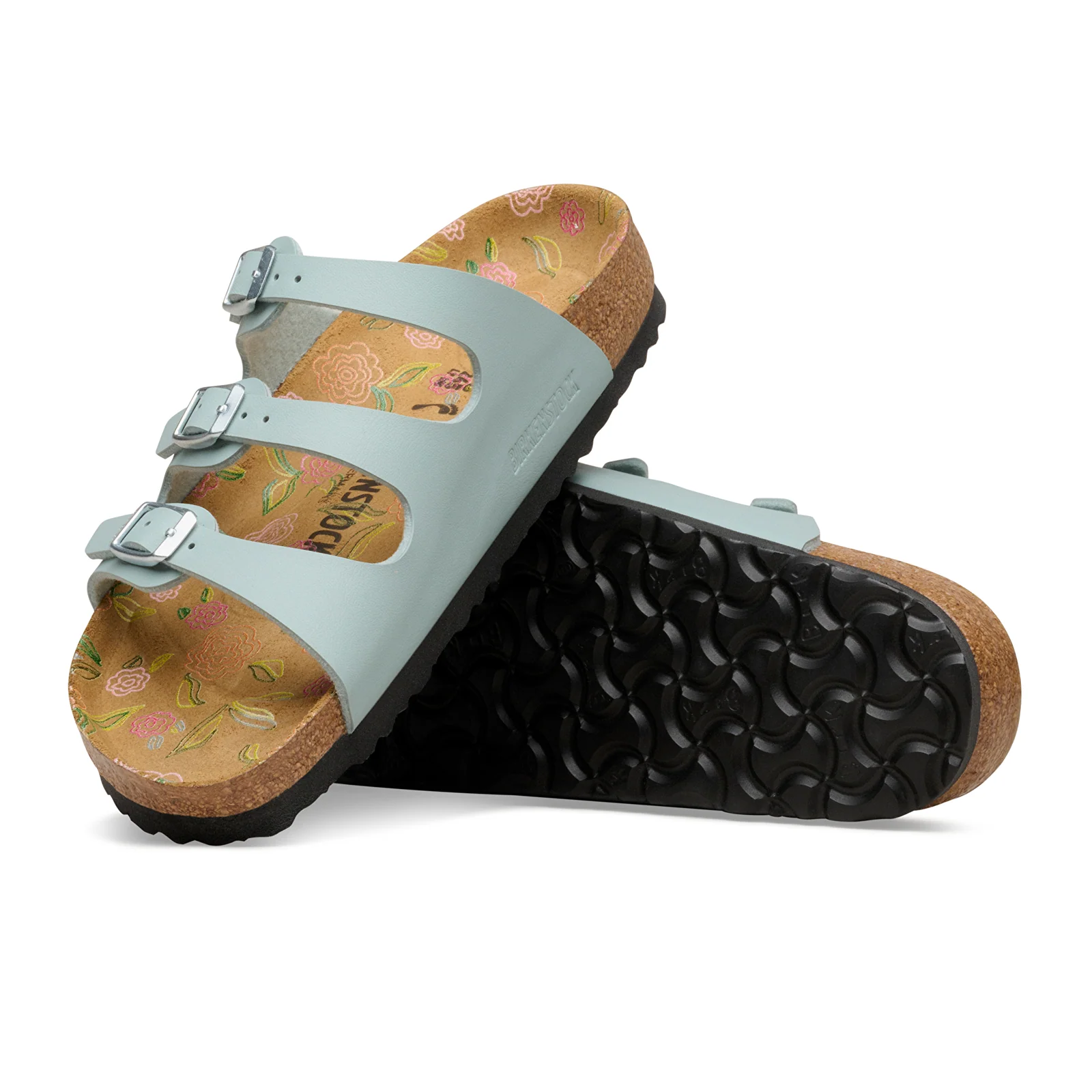 Birkenstock Florida Slide Sandal (Women) - Flowers Pure Sage Birko-Flor - Image 3
