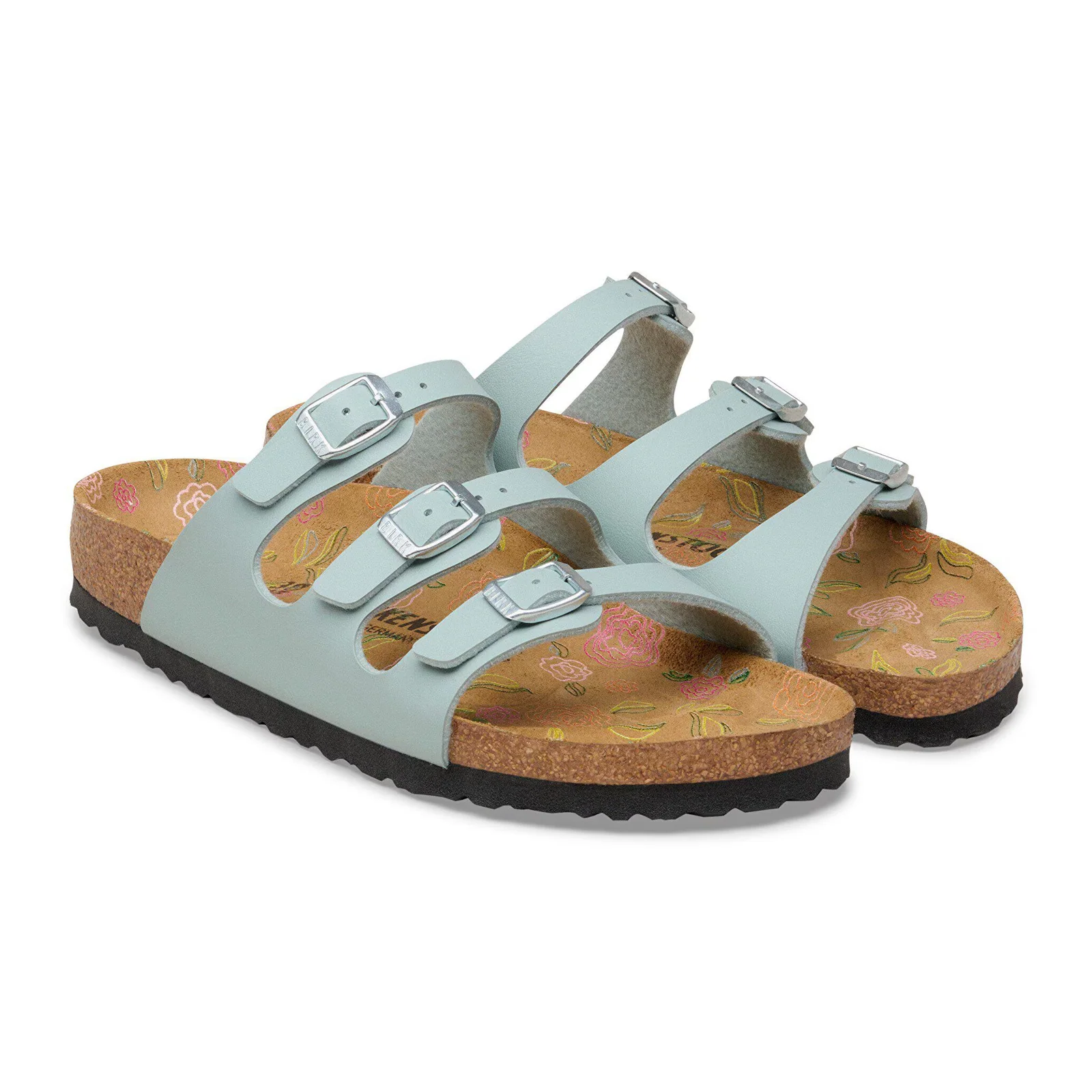 Birkenstock Florida Slide Sandal (Women) - Flowers Pure Sage Birko-Flor - Image 4