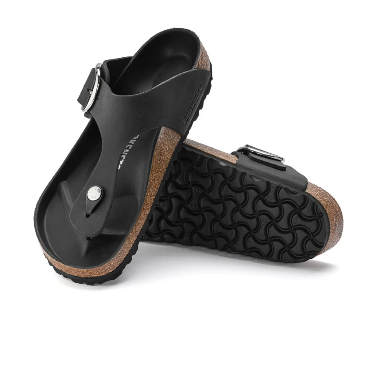 Birkenstock Gizeh Big Buckle Sandal (Women) - Black Oiled Leather - Image 3