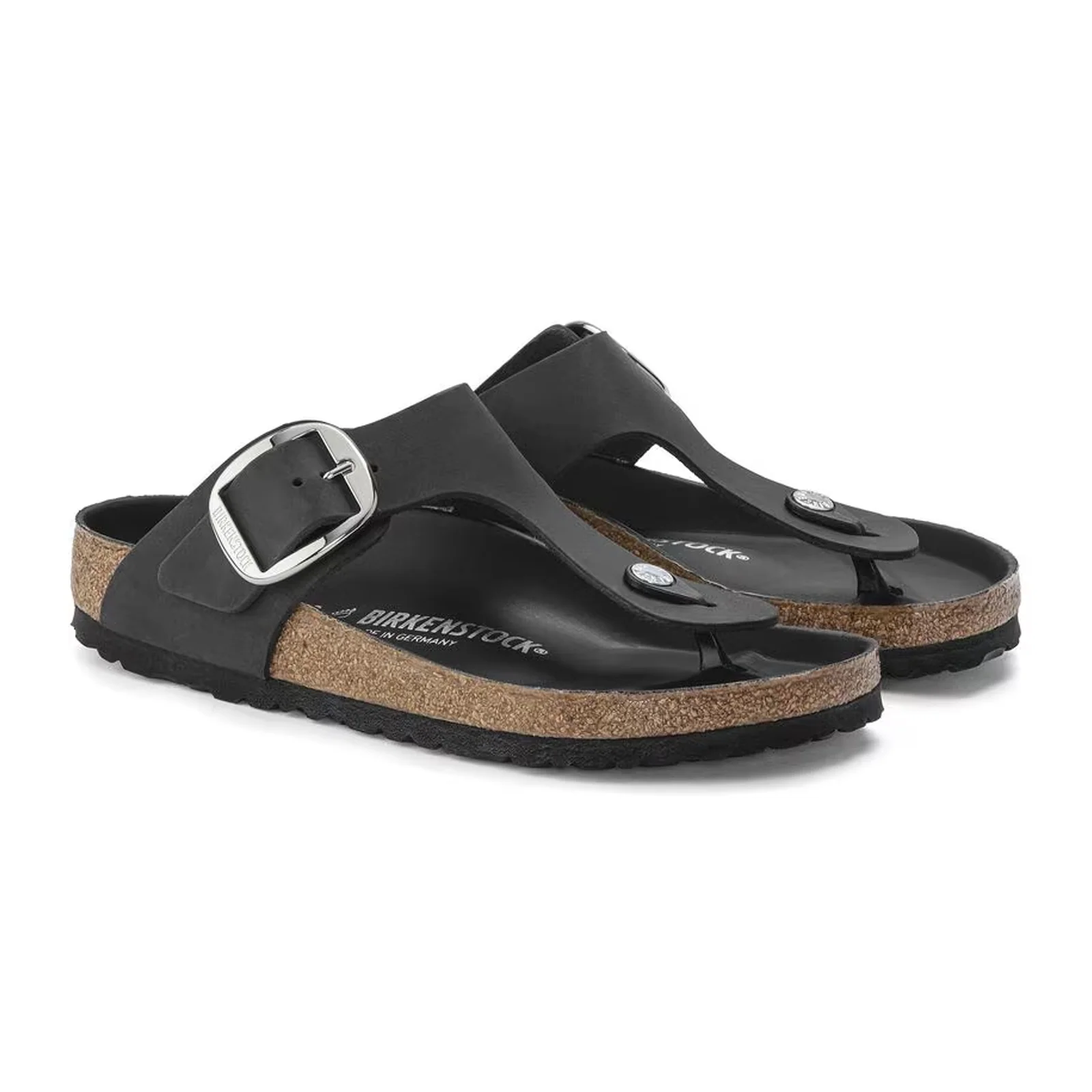 Birkenstock Gizeh Big Buckle Sandal (Women) - Black Oiled Leather - Image 5