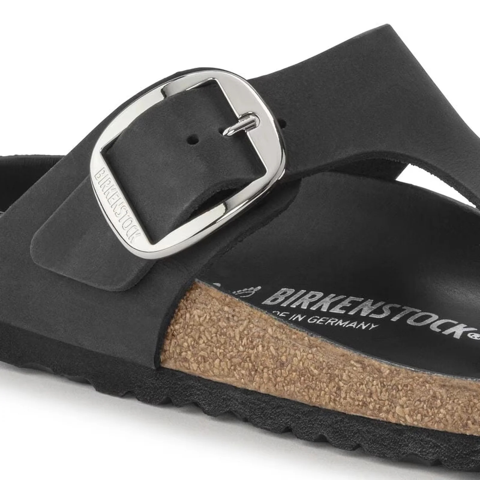 Birkenstock Gizeh Big Buckle Sandal (Women) - Black Oiled Leather - Image 6
