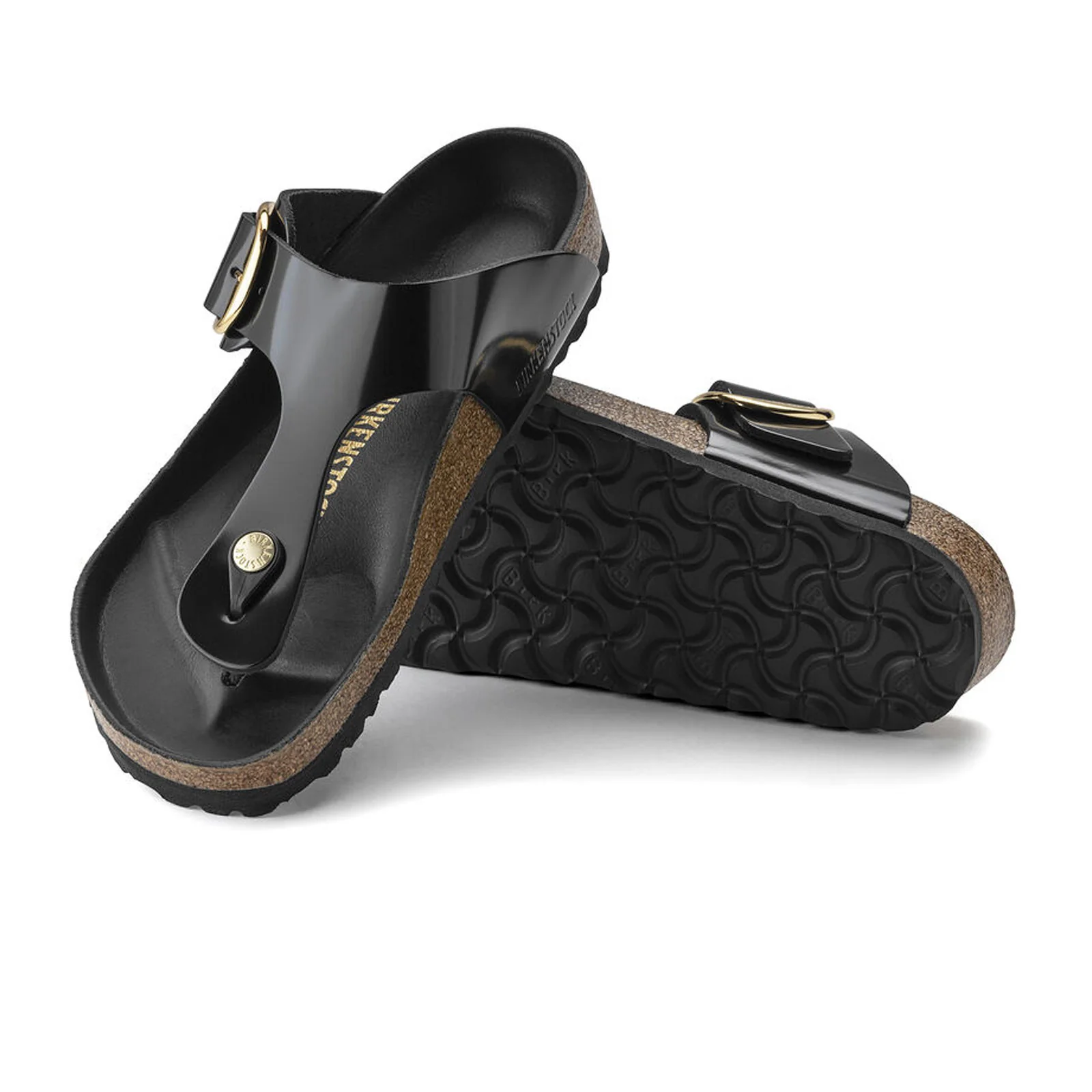 Birkenstock Gizeh Big Buckle Sandal (Women) - High Shine Black Leather - Image 3