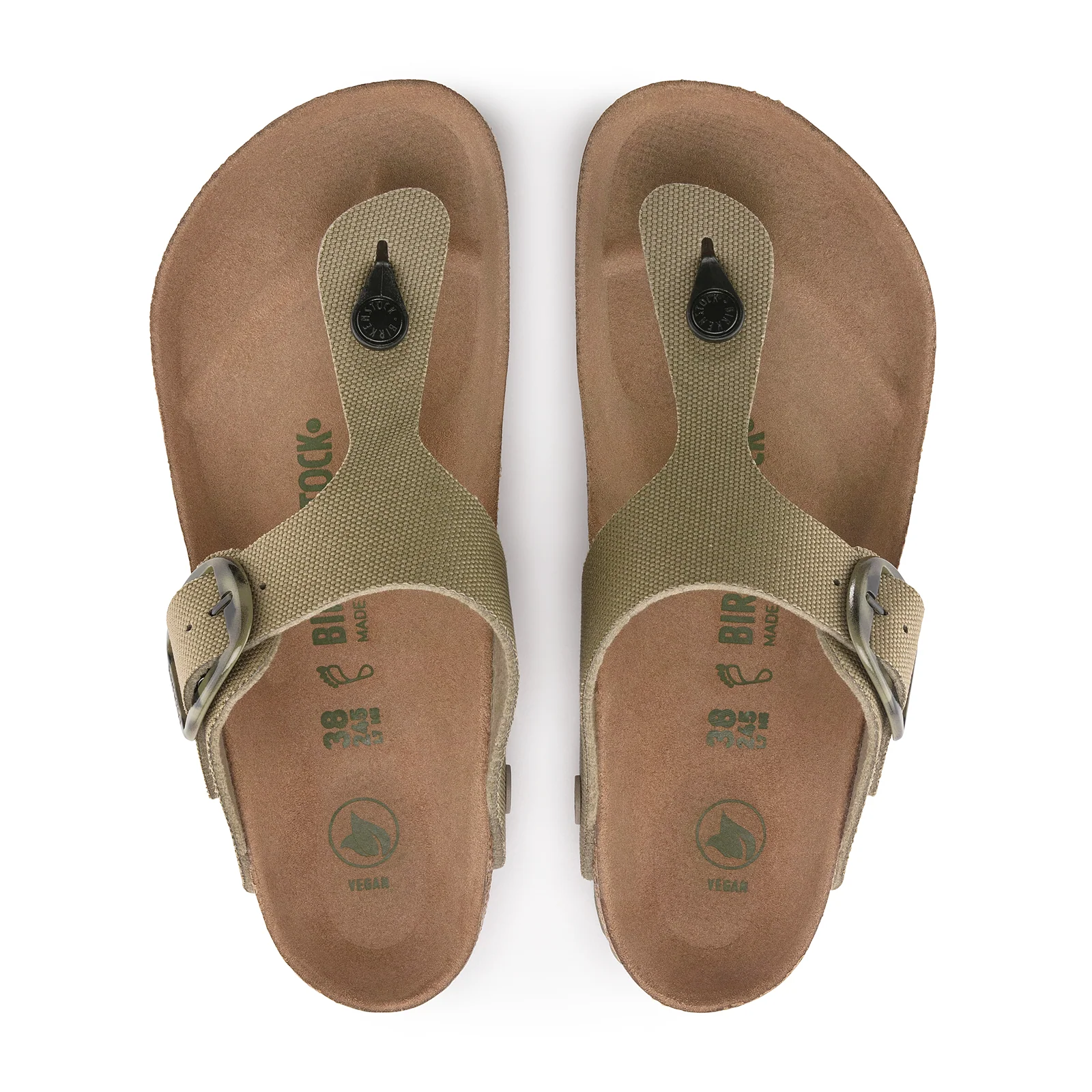 Birkenstock Gizeh Big Buckle Vegan Sandal (Women) - Faded Khaki Canvas - Image 2