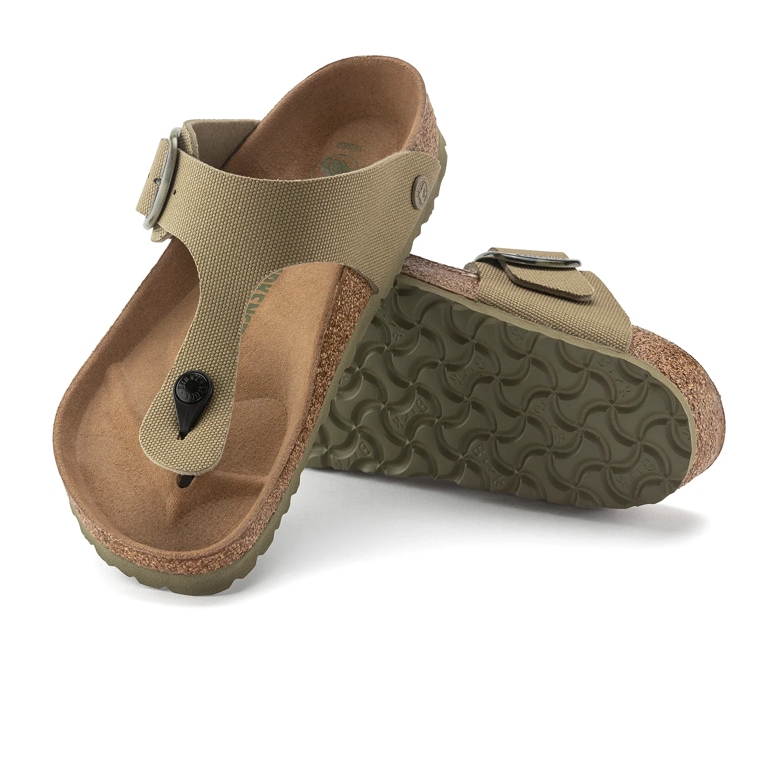 Birkenstock Gizeh Big Buckle Vegan Sandal (Women) - Faded Khaki Canvas - Image 3