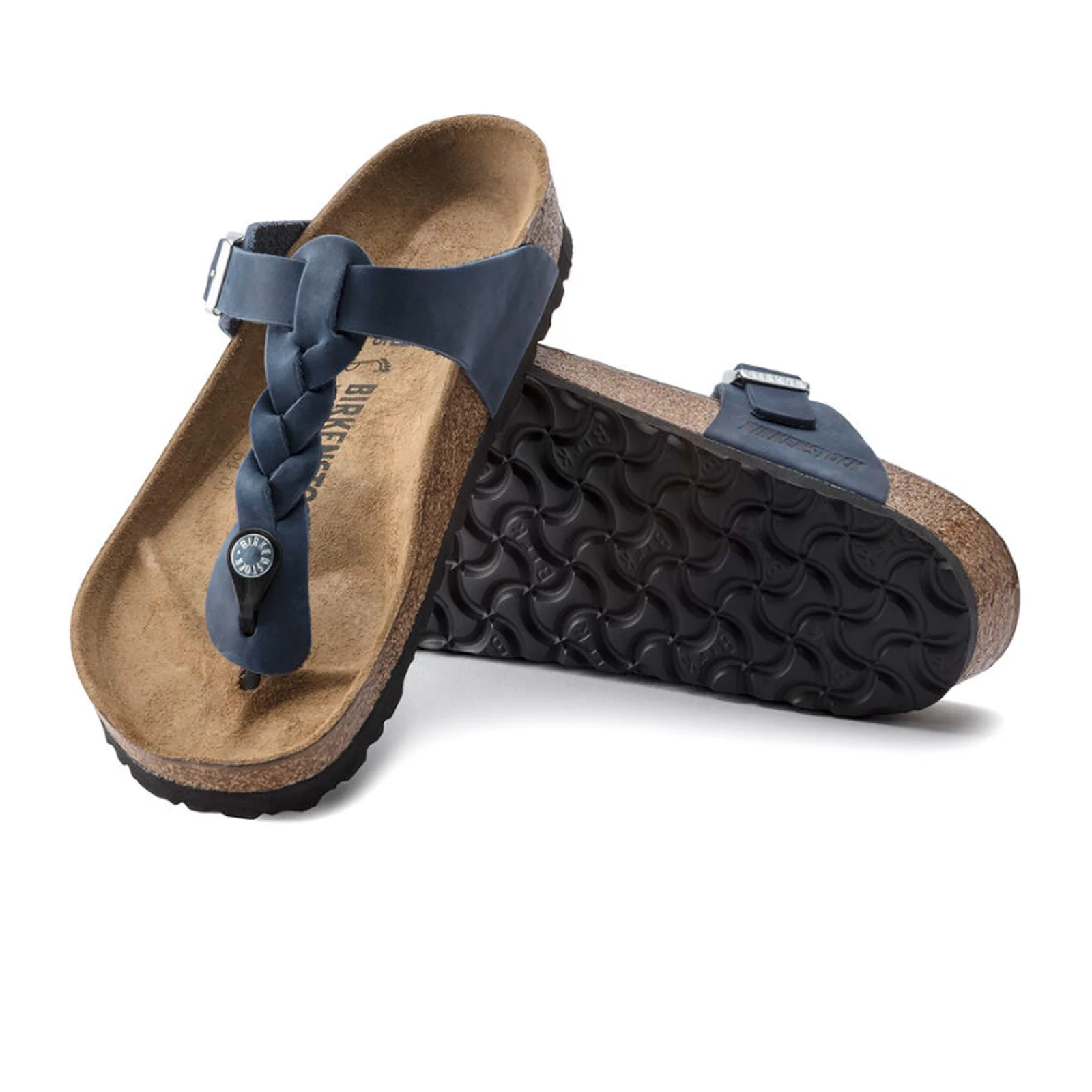 Birkenstock Gizeh Braid Sandal (Women) - Navy Oiled Leather - Image 3