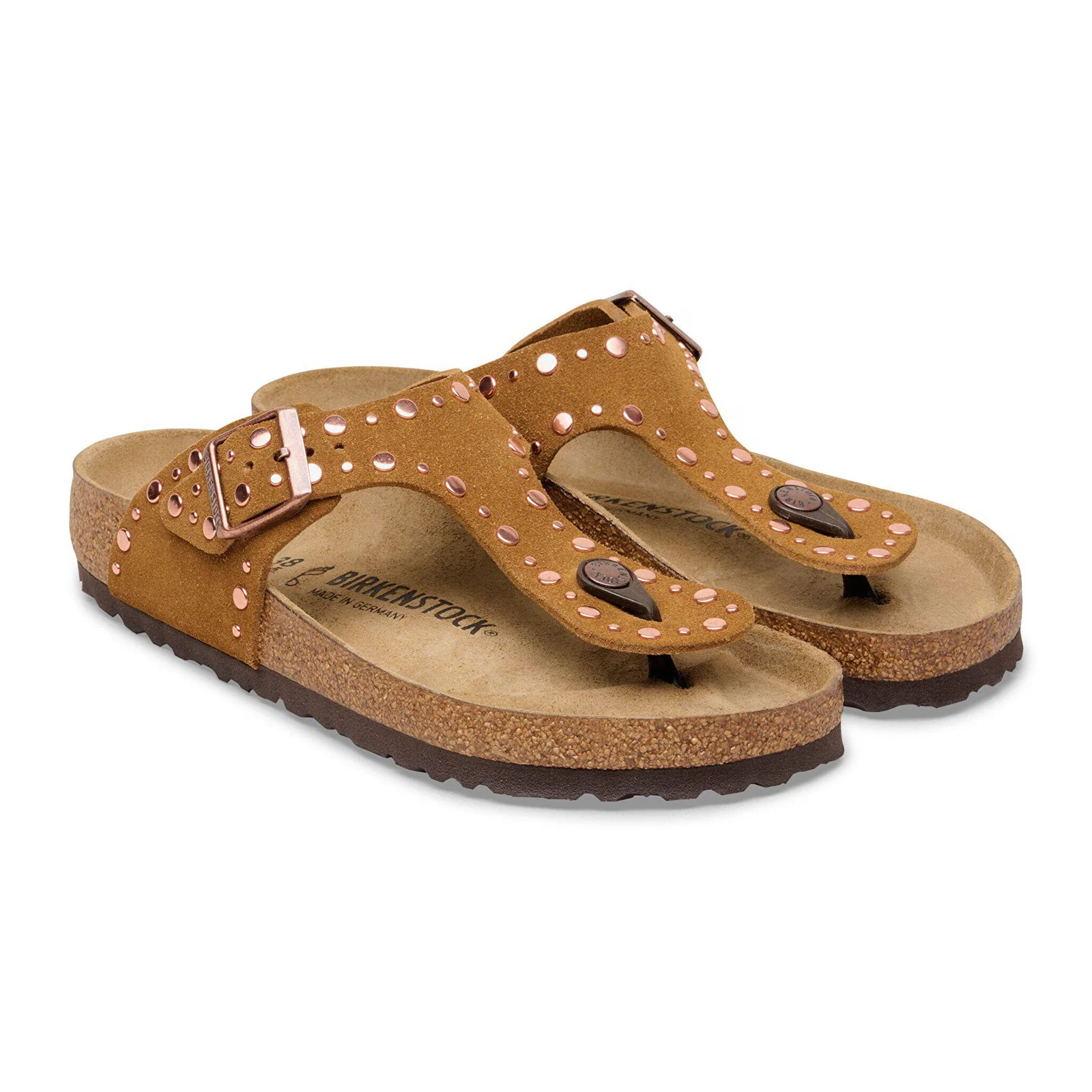 Birkenstock Gizeh Rivets Sandal (Women) - Mink Suede - Image 4