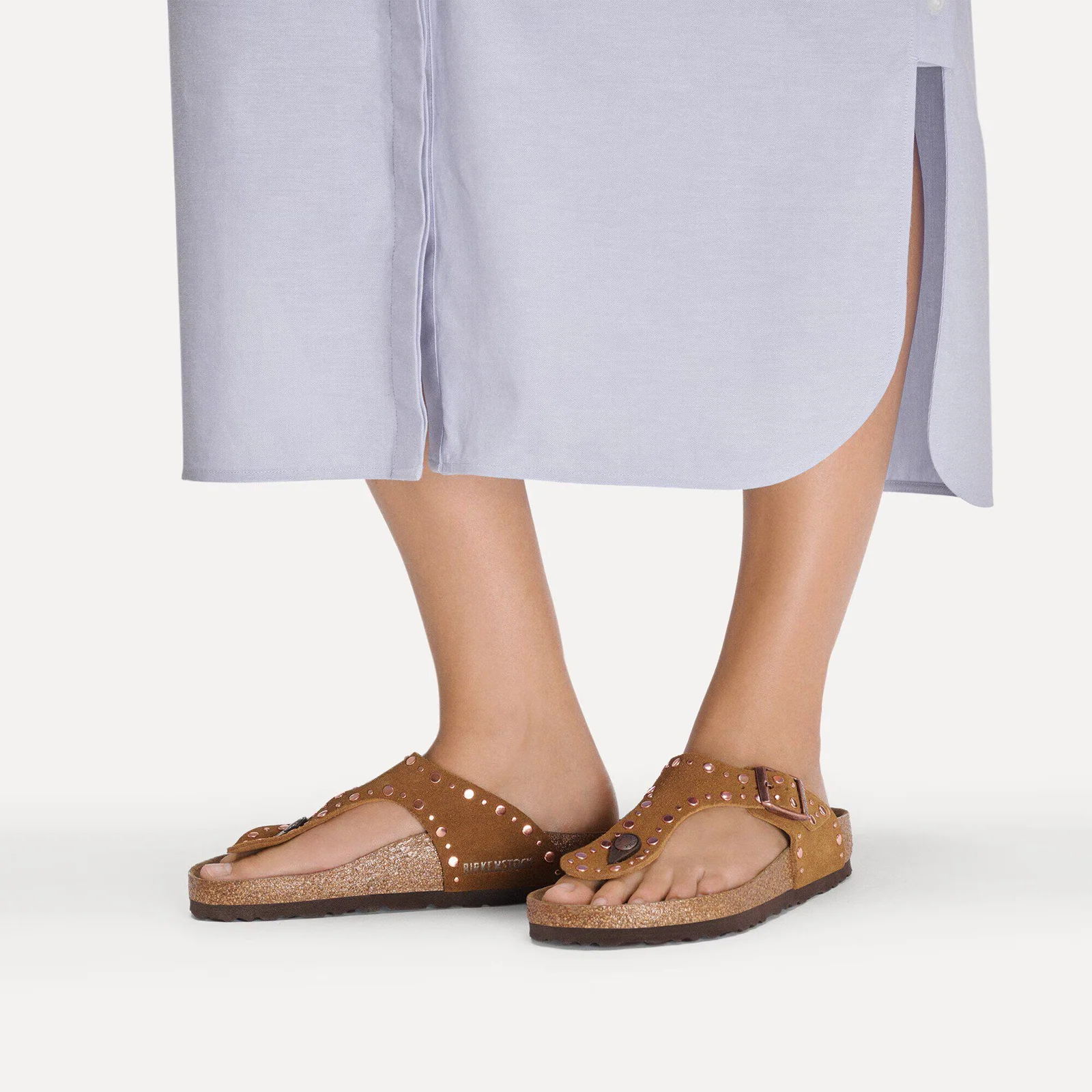 Birkenstock Gizeh Rivets Sandal (Women) - Mink Suede - Image 6