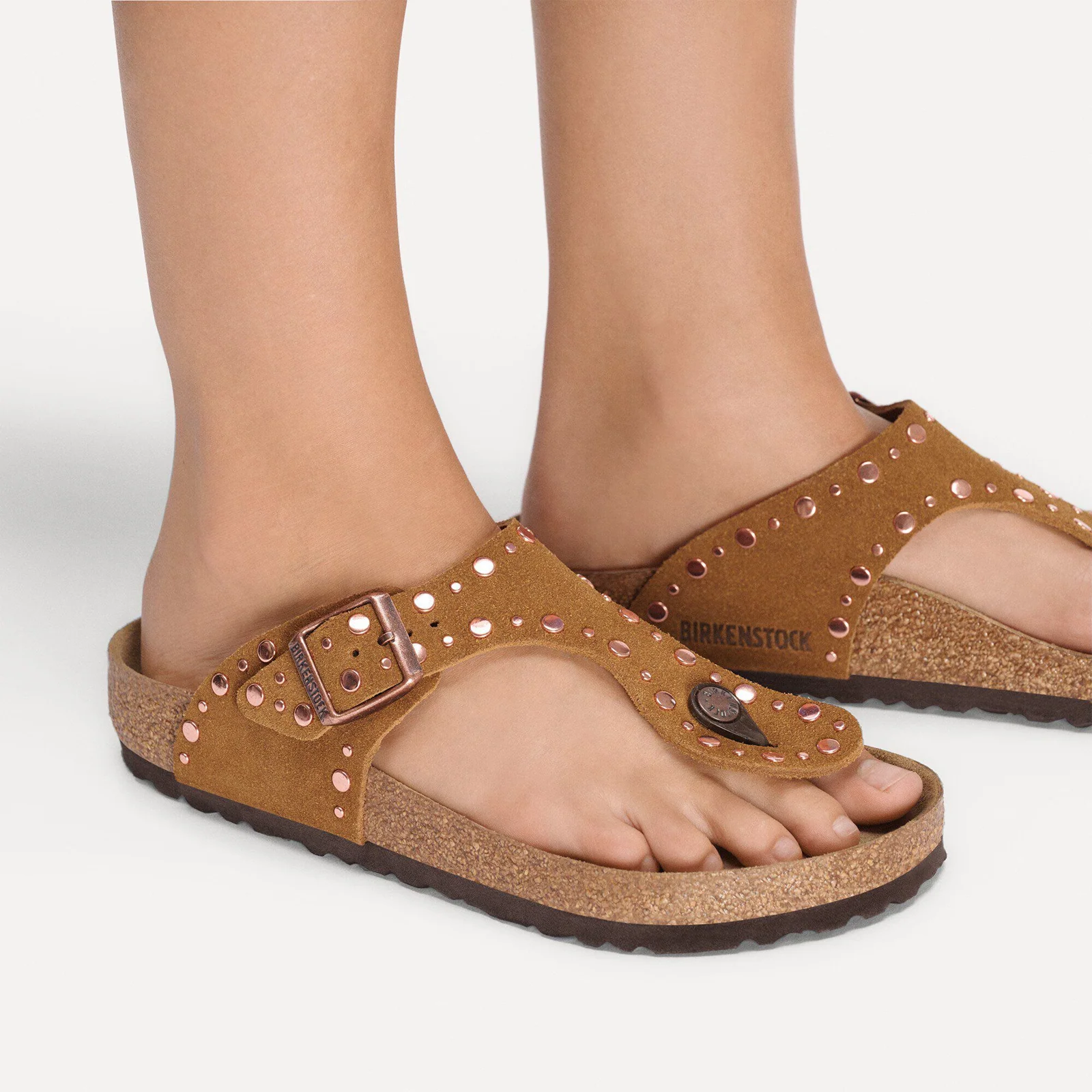 Birkenstock Gizeh Rivets Sandal (Women) - Mink Suede - Image 7
